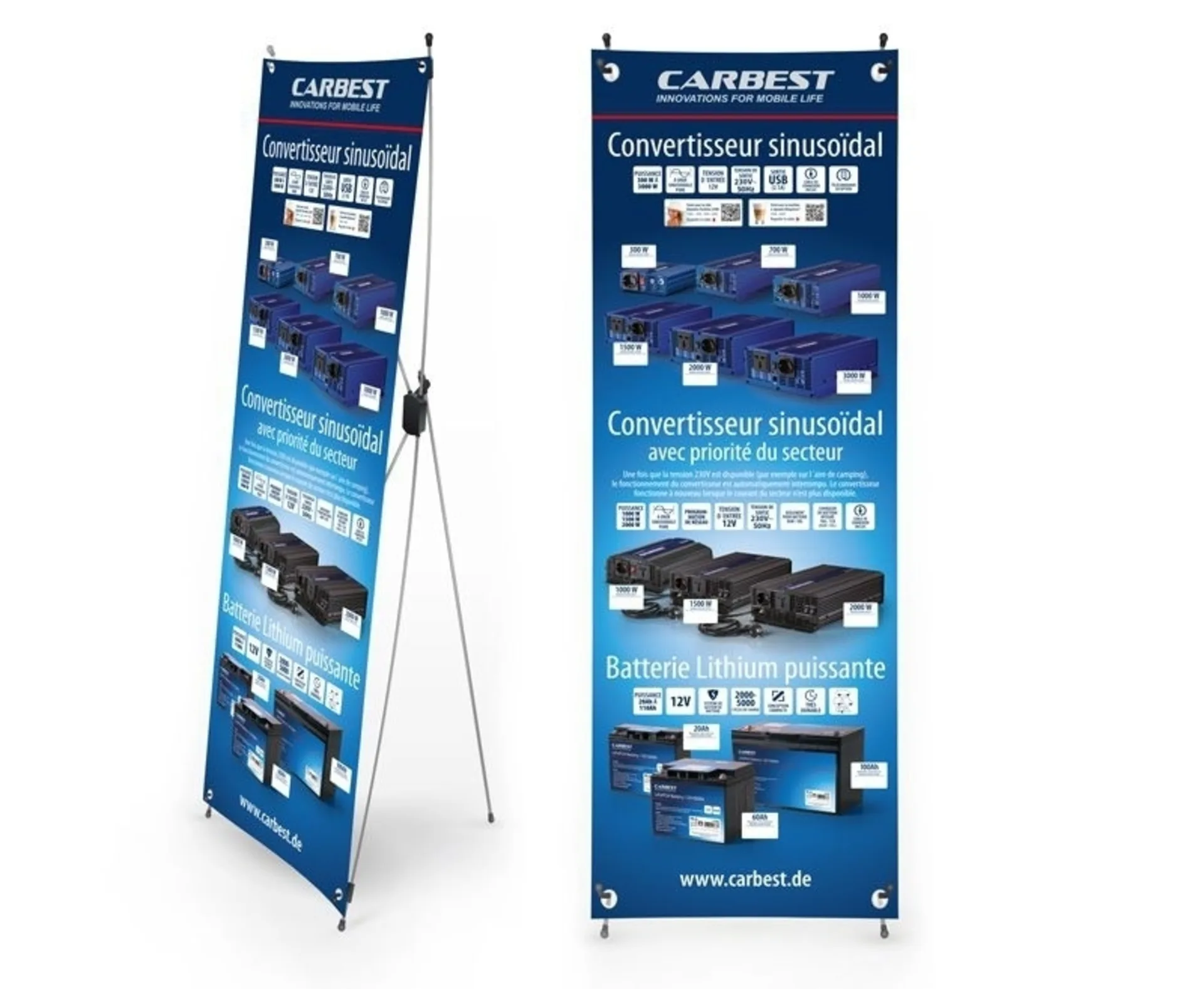 Carbest Inverter et batterie au lithium X-bannière en français (taille : 60x180cm)