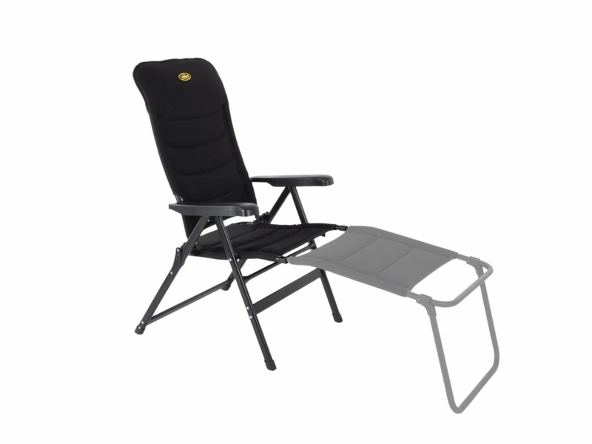 Chaise de camping en aluminium Camp4 MALAGA BREEZE - Rembourrée avec du tissu maillé noir