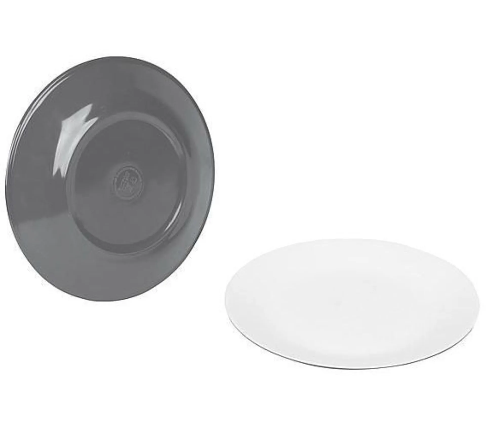 Assiettes de petit-déjeuner Bo-Camp bicolores, lot de 4, grises