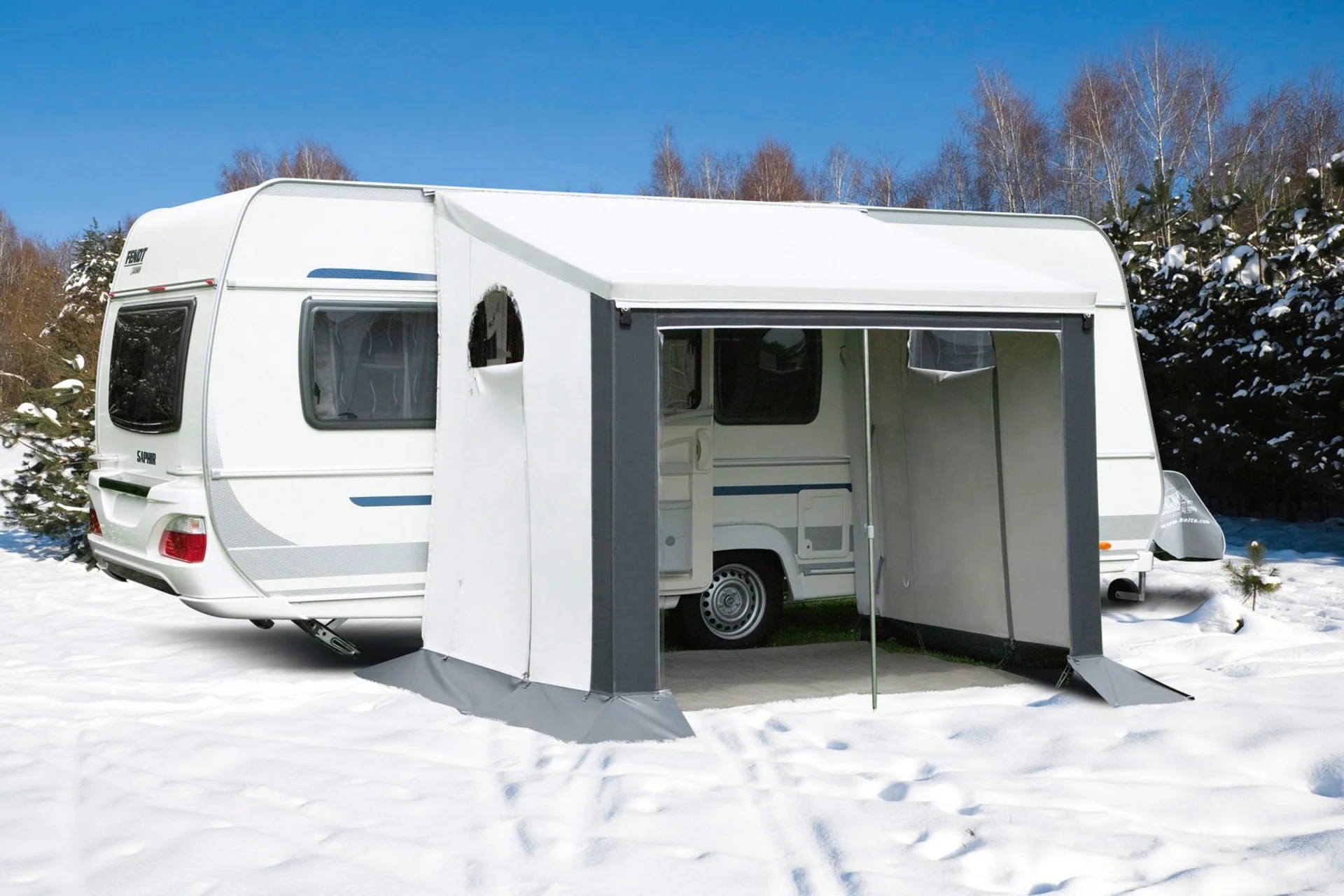 DWT Cortina II Ganzjahresvorzelt Grau 200 x 150 cm