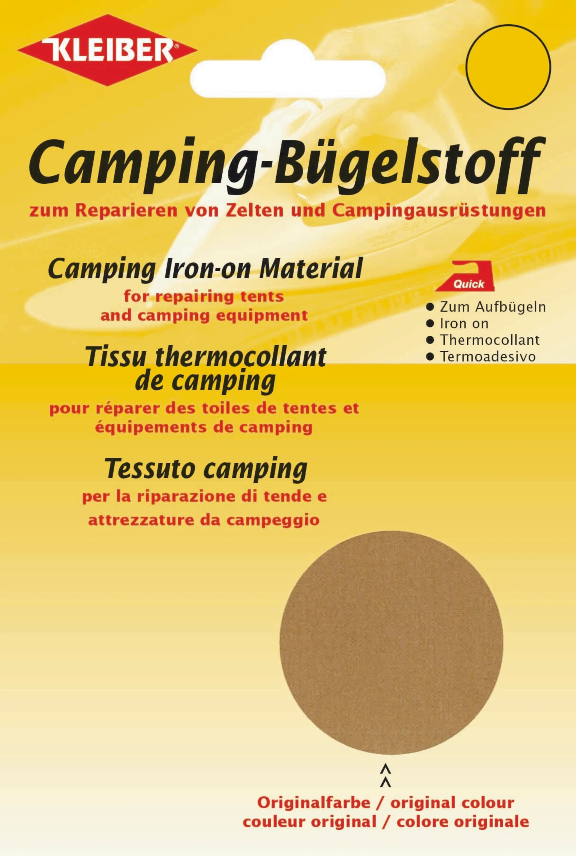 Kleiber Camping-Bügelstoff aus Original-Zeltstoff Sand