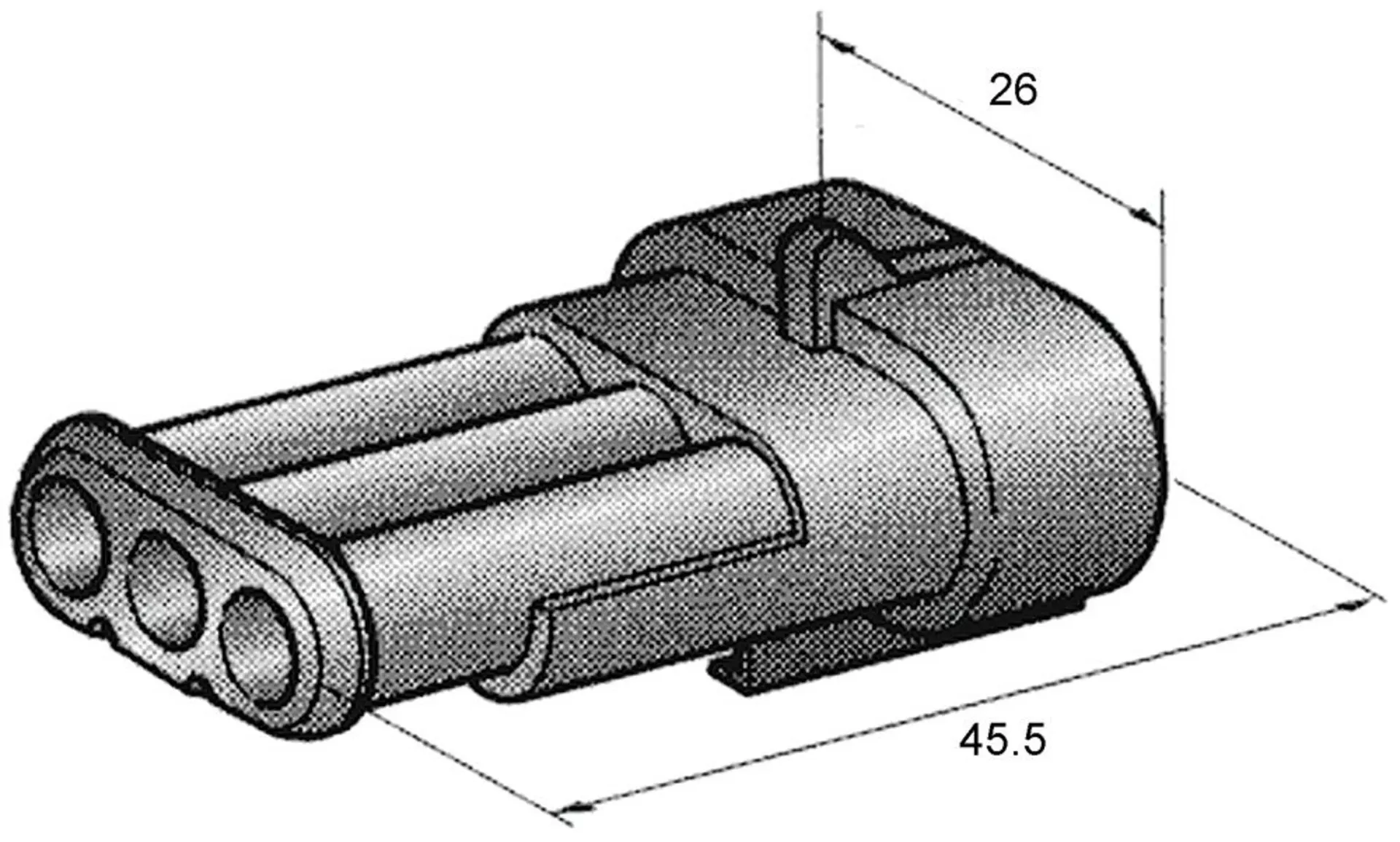 Boîtier de connecteur SUPERSEAL 1.5, 3 pôles Boîtier de connecteur SUPERSEAL 1.5, 3 pôles