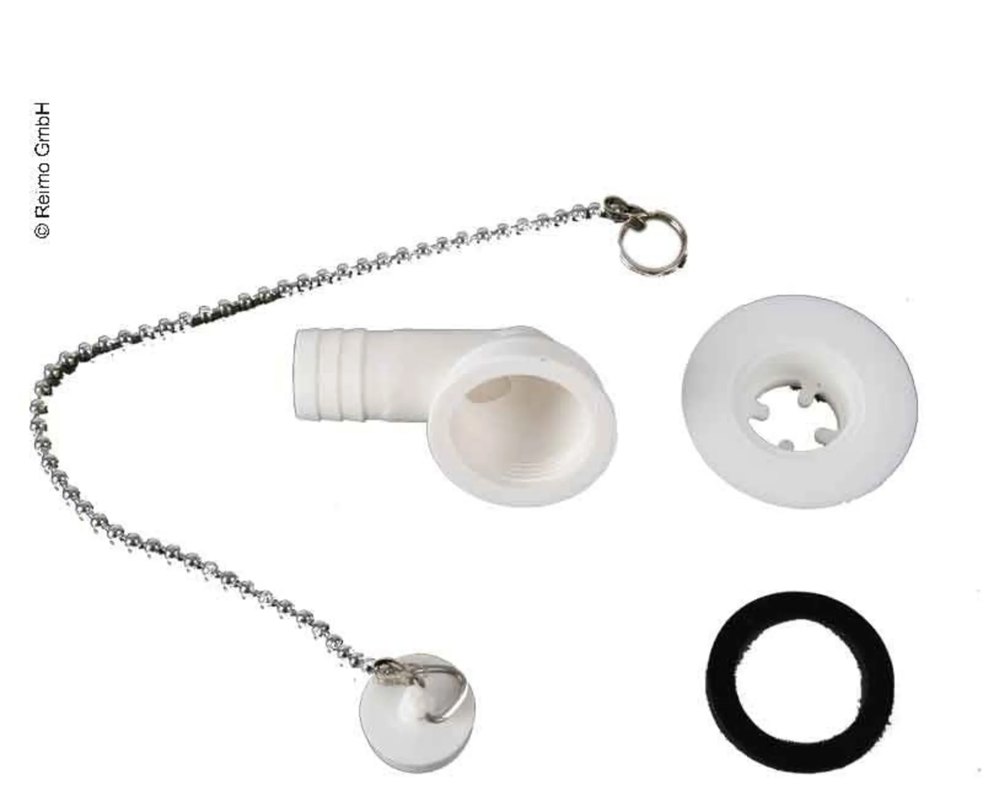 Wasserablaufgarnitur 90° mit Schlauchanschluss 3/4 und Ablauföffnung 23 mm, Typ B
