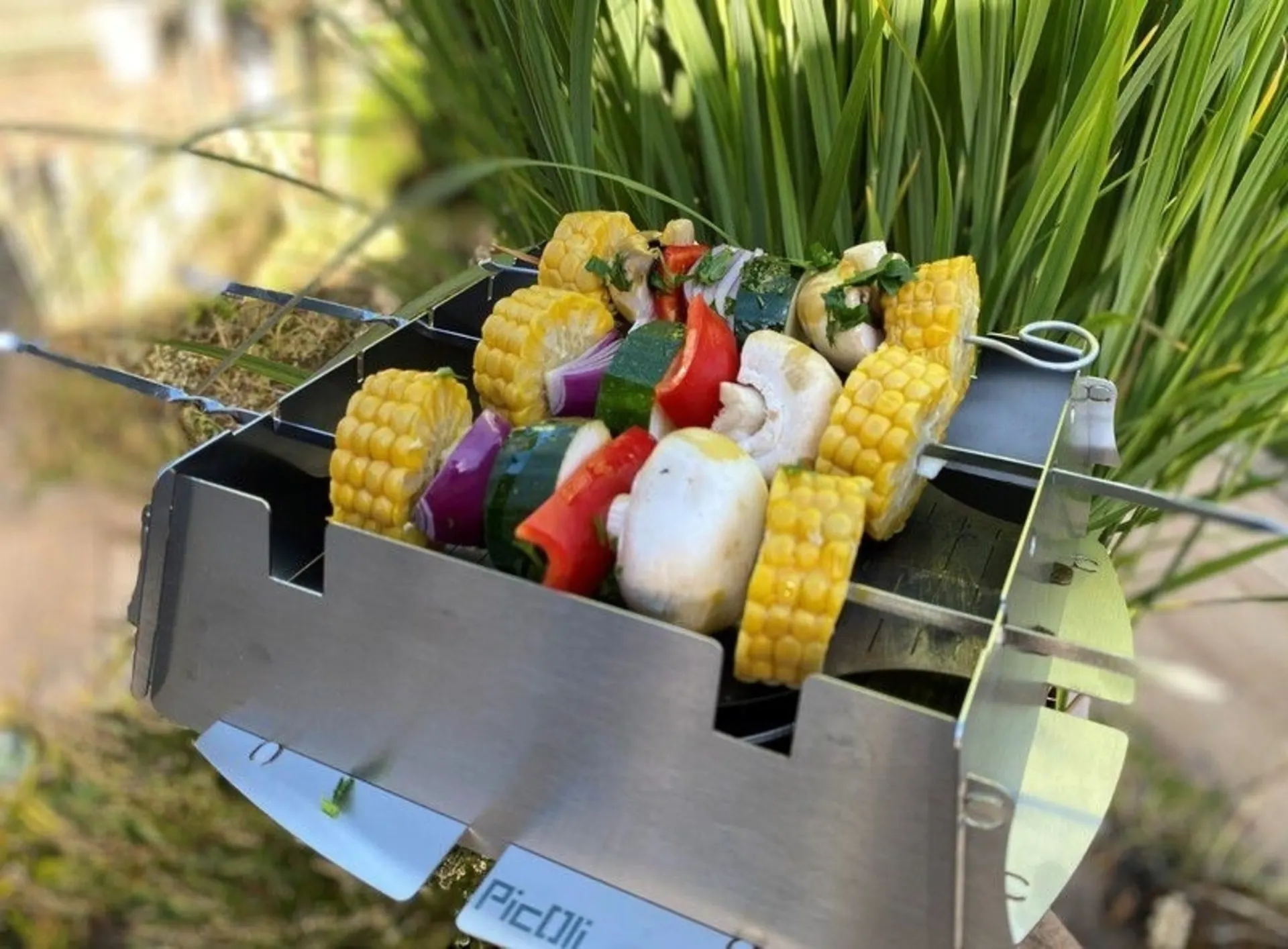 Steckbarer Grill-Aufsatz für Gaskocher aus Edelstahl