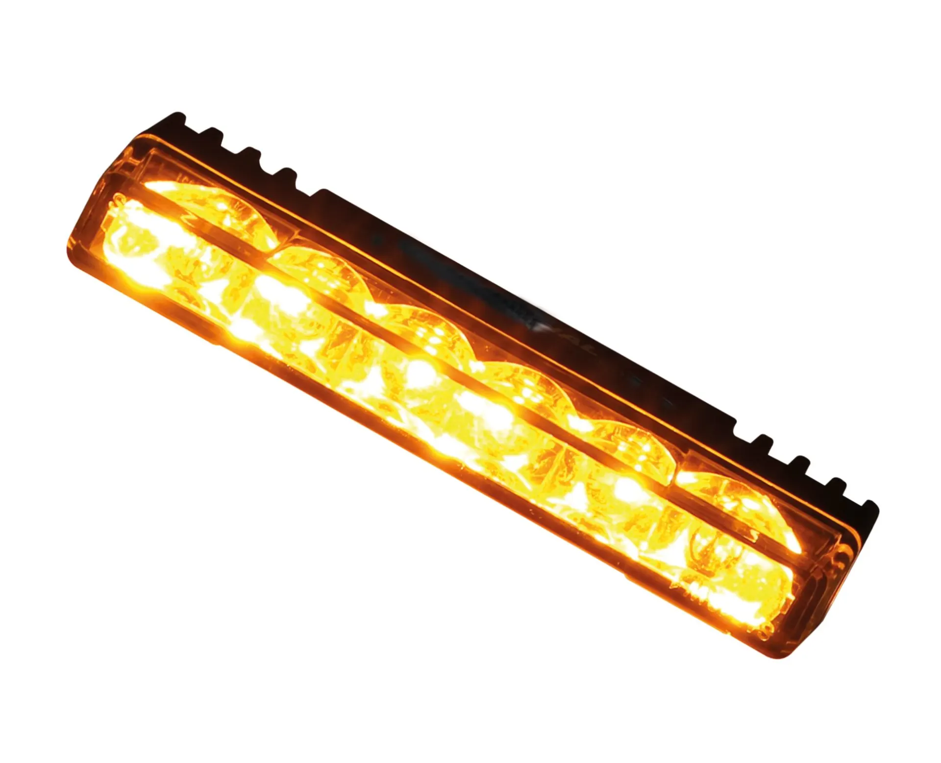 911 Signal LED-Blitzleuchte NR6, gelb, ECE- R65, 12/24 V 90 x 35 x 13 mm, 96 x 3 W, IP67, Ultra flach