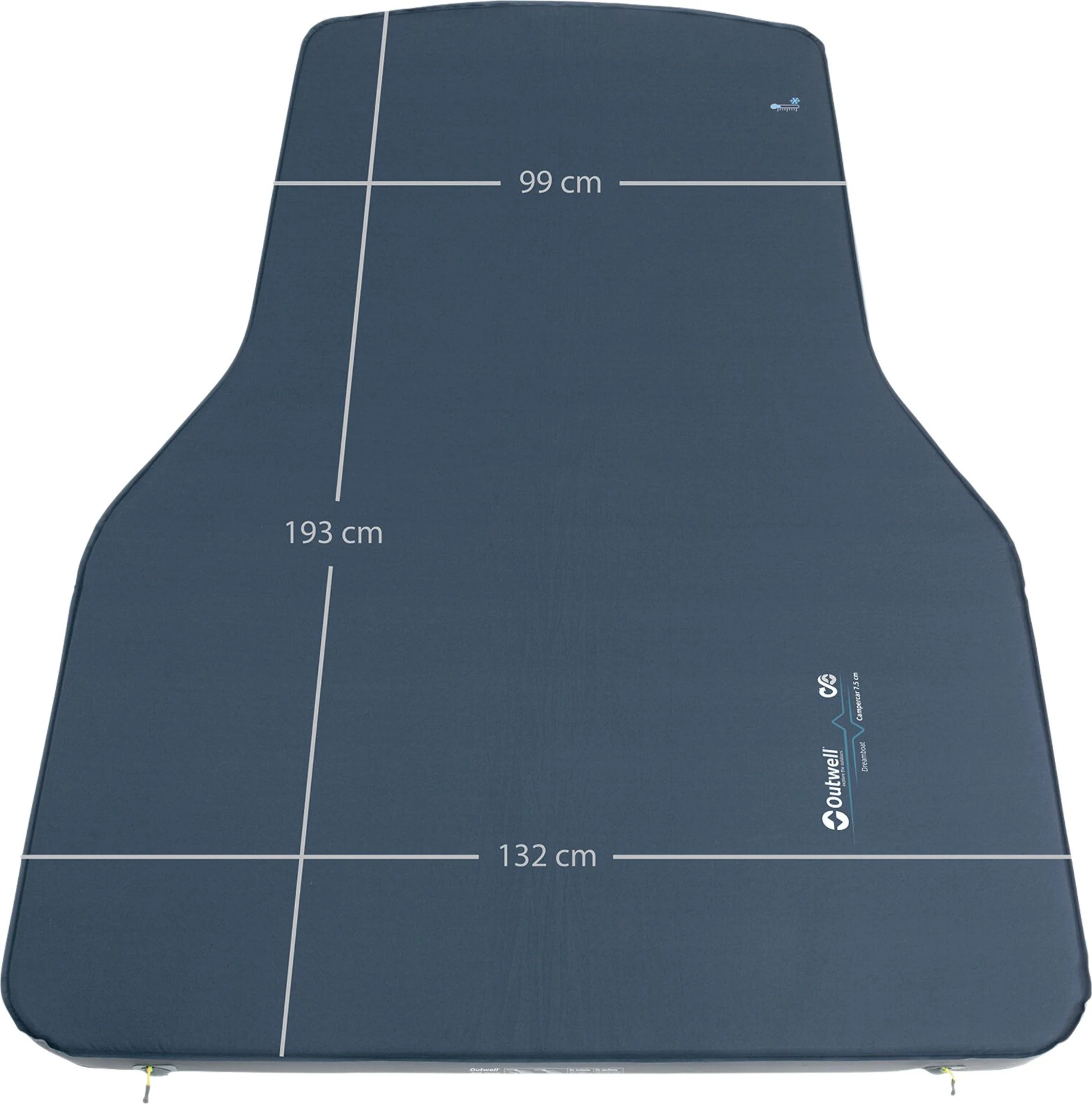Matelas de camping Outwell Dreamboat Campercar / matelas autogonflant 193 x 132 cm pour Tesla Y / Skoda Enyaq
