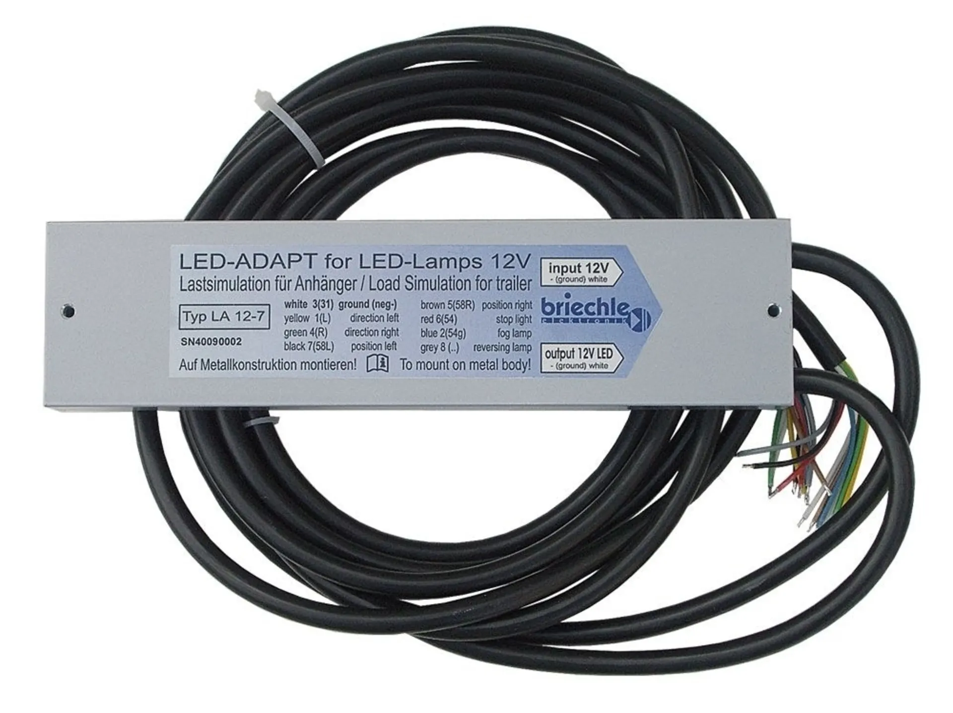 Widerstandsmodul 7-Kanal für LED 12 V 280 x 70 x 25 mm, mit LED-Ausfallkontrolle