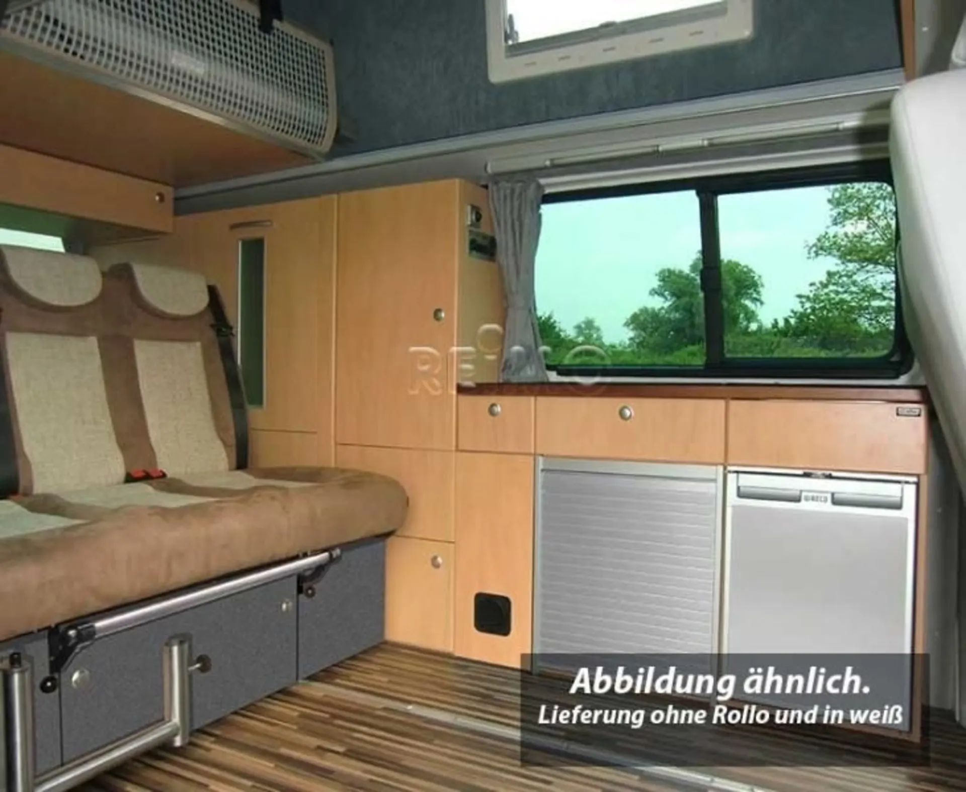 Möbelzeile TrioStyle Hochglanz Weiss für VW T6/5 LR mit Schranktüren