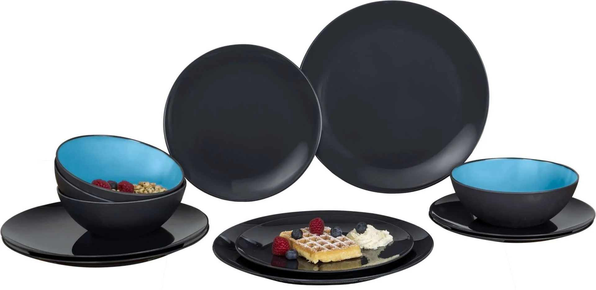 Gimex Grey-Line Melamin Geschirr-Set 12-tlg.
