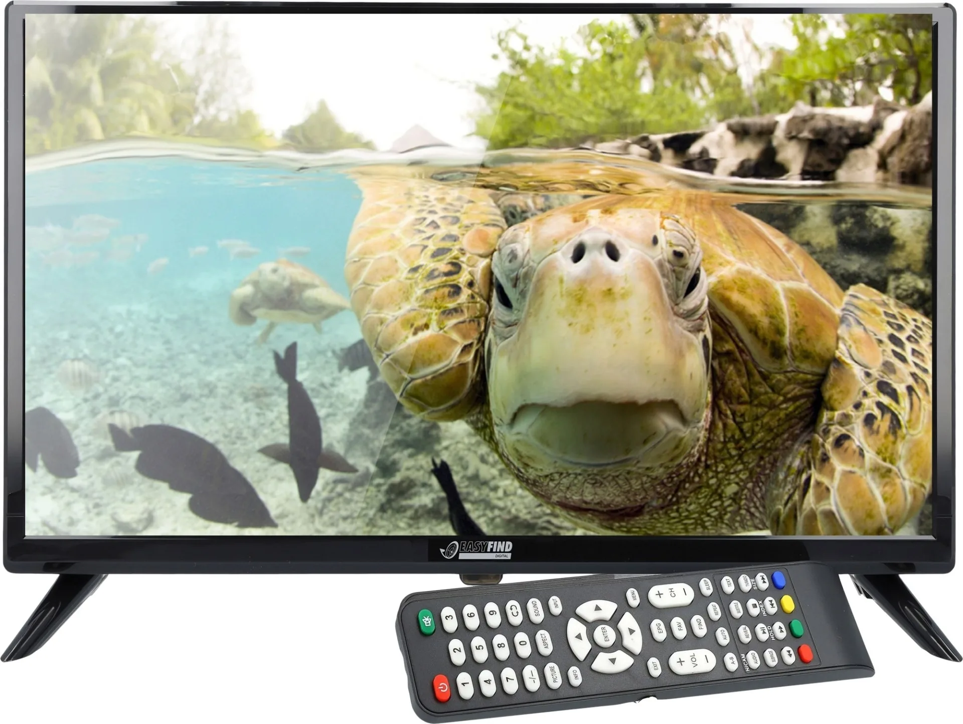 Easyfind Traveller Kit II TV Camping Set Komplettset mit 24 Zoll Mobile Sat-Anlage inkl. 24“ LED Fernseher