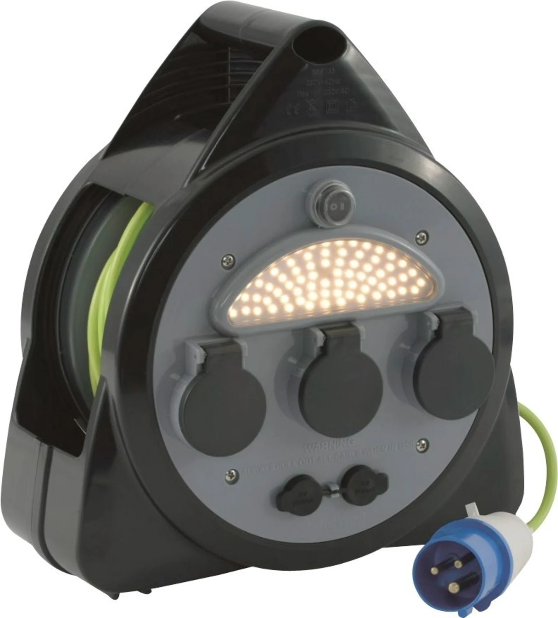 Outwell Kabeltrommel mit USB und 3 Steckdosen 15 m