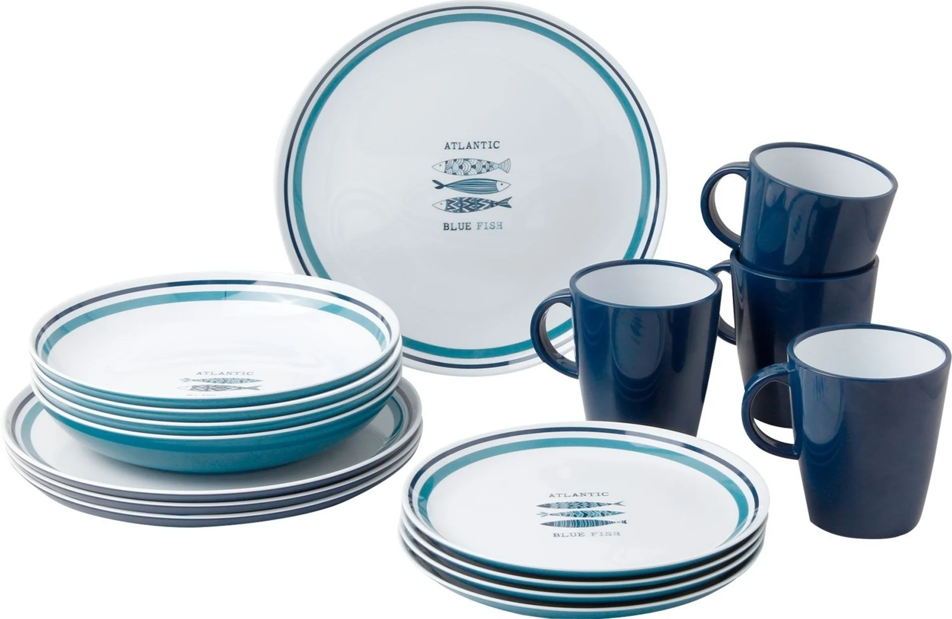 Brunner Atlantic Set de vaisselle en mélamine 16 pcs.