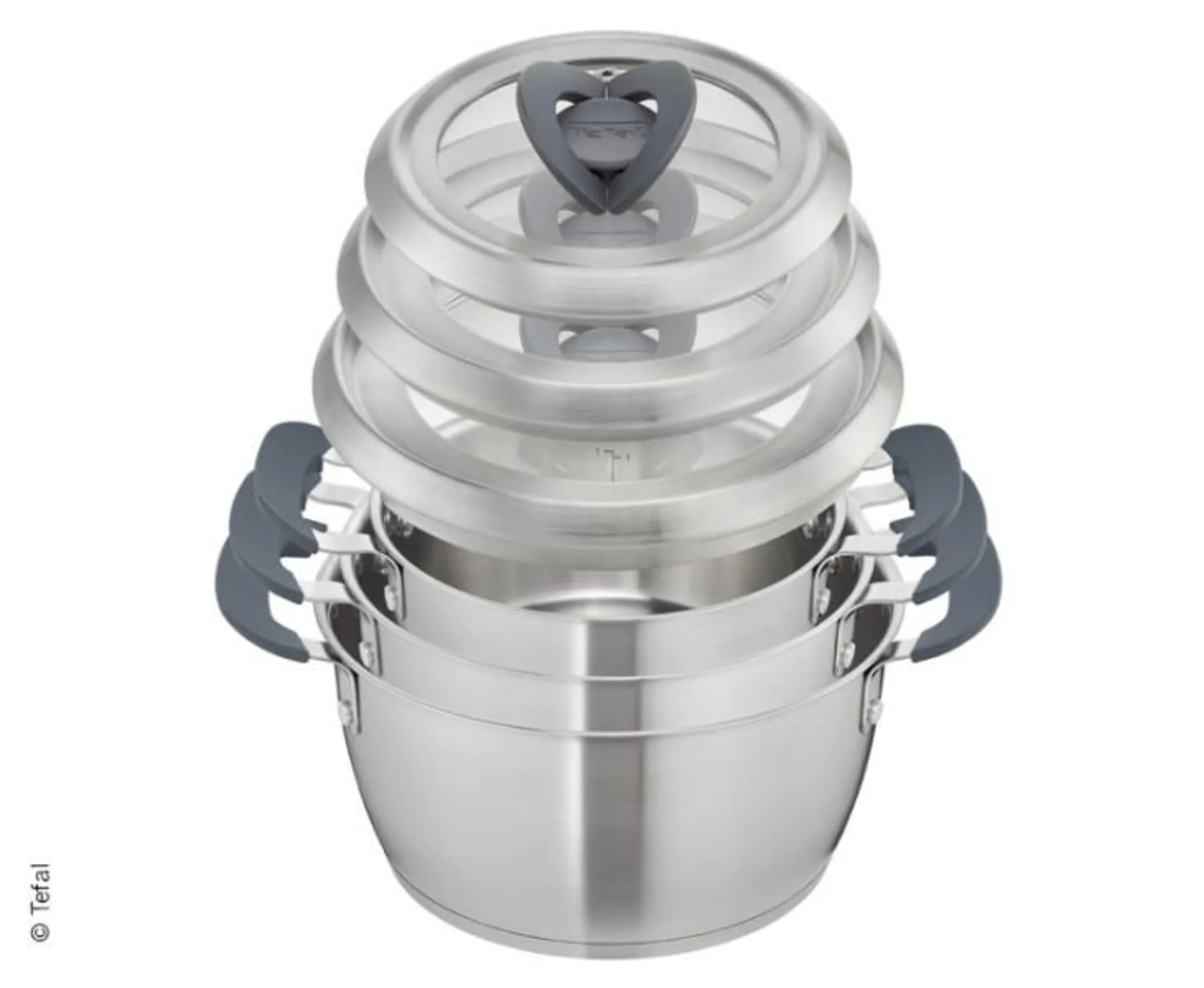 Tefal Topfset 6tlg.: Ø16,18+20cm, 3 Glasdeckel m.k