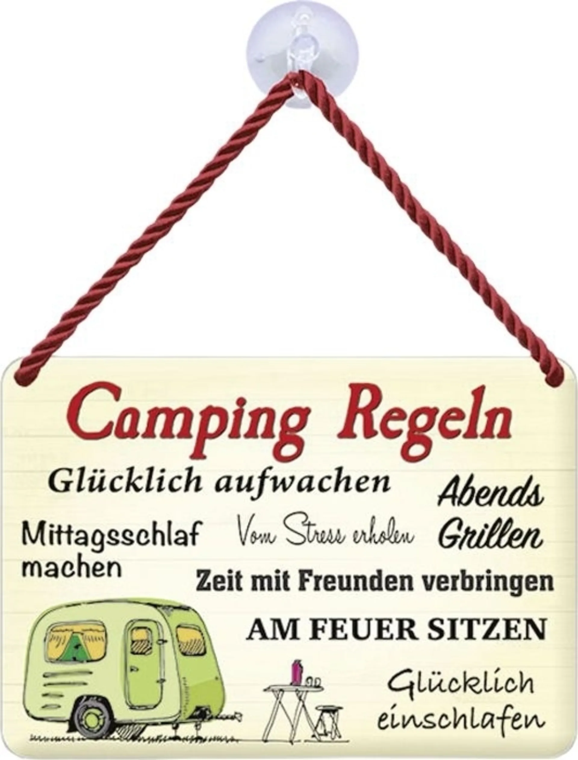 Plaque en métal Règles du camping