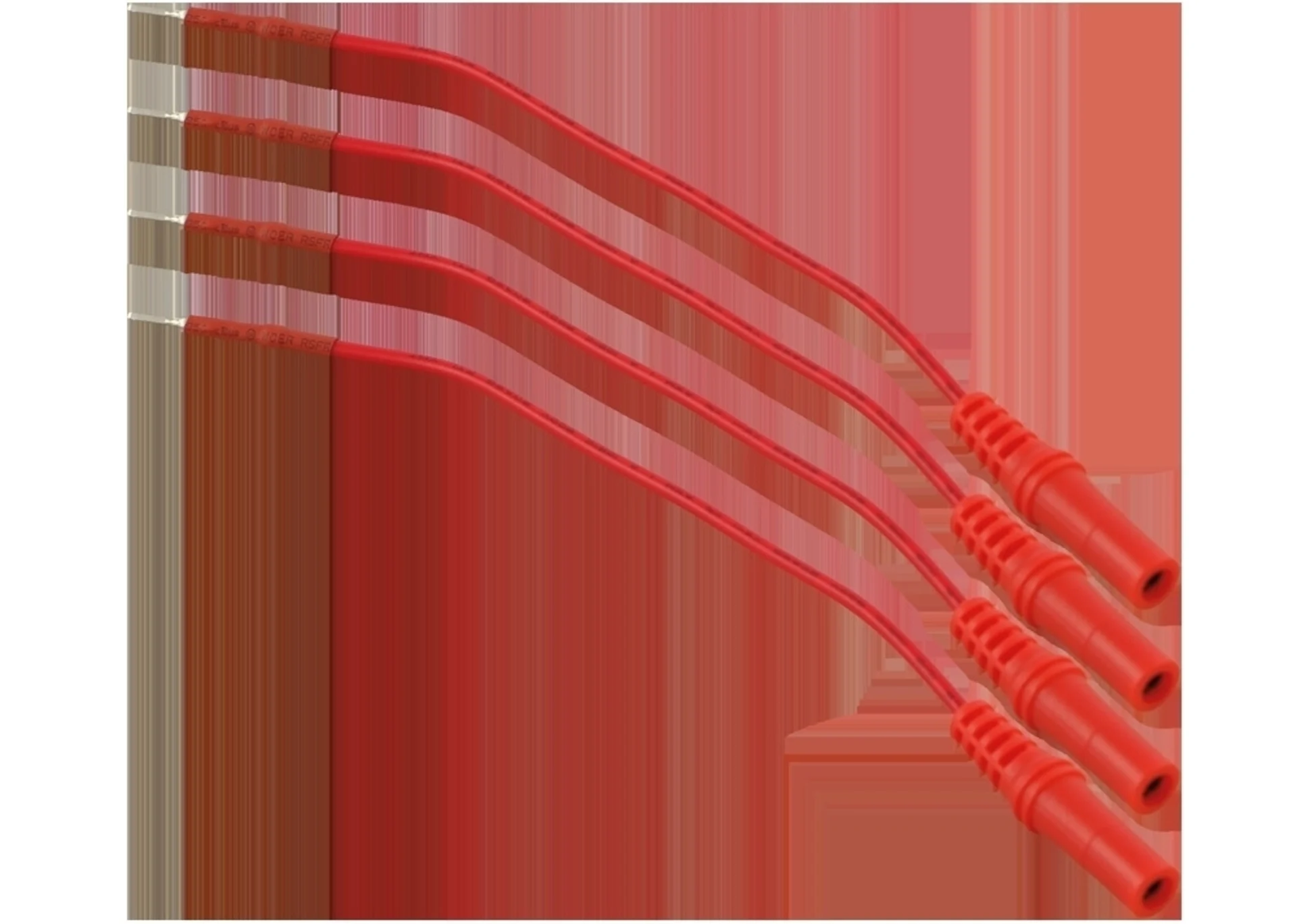 Messleitung 1.2 mm Flachstecker Set à 4 Stück, rot zu MKSort