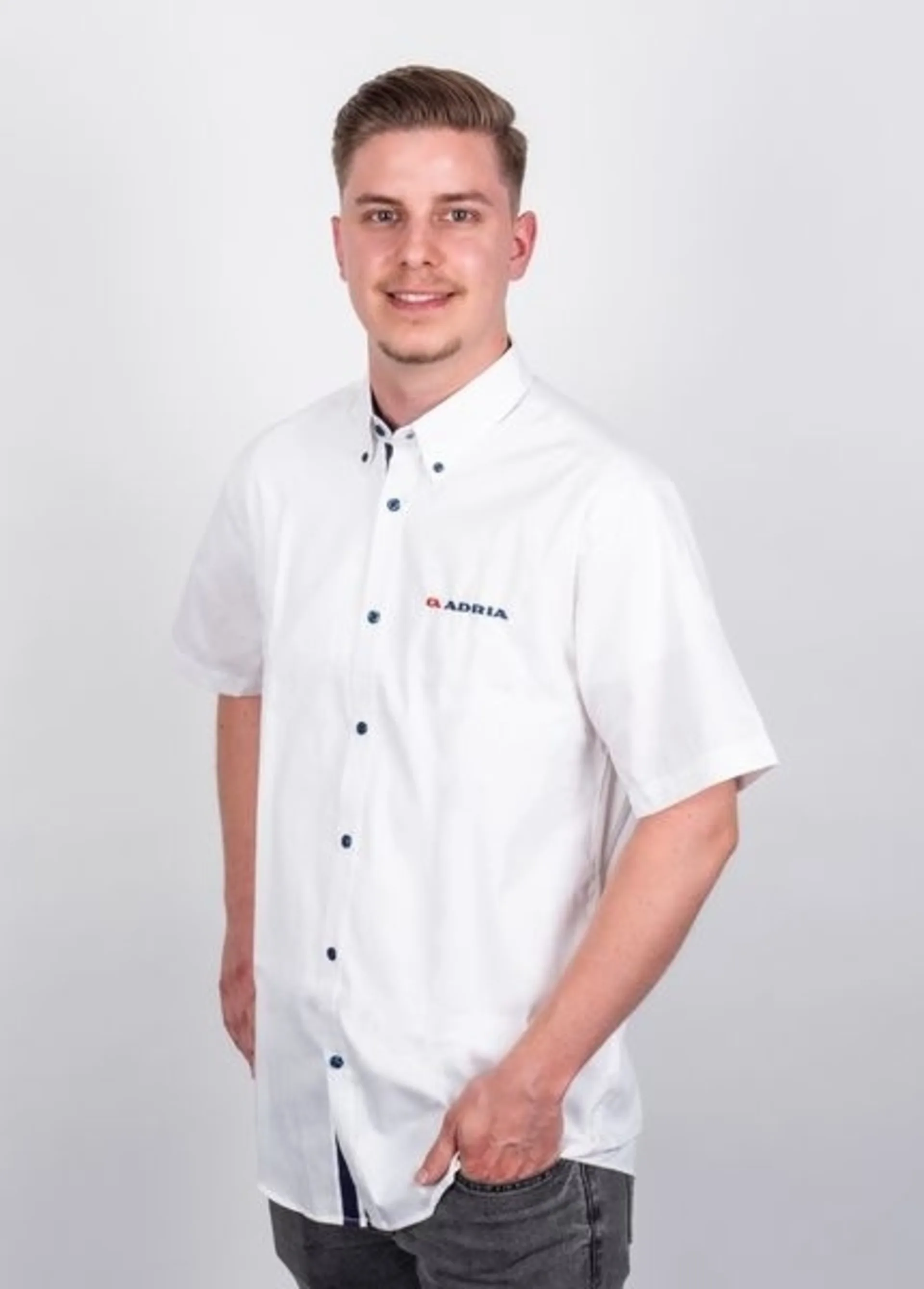 Chemise homme Adria à manches courtes blanche, taille 39/40 M