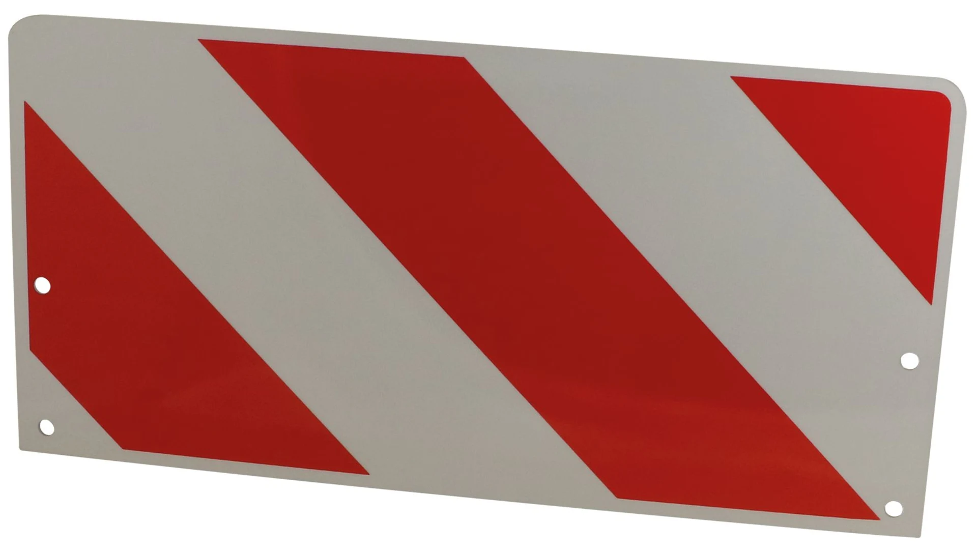 Markierungstafel rt/ws reflektierend beidseitig 300 x 150 x 1 mm, mit 4 Bohrungen