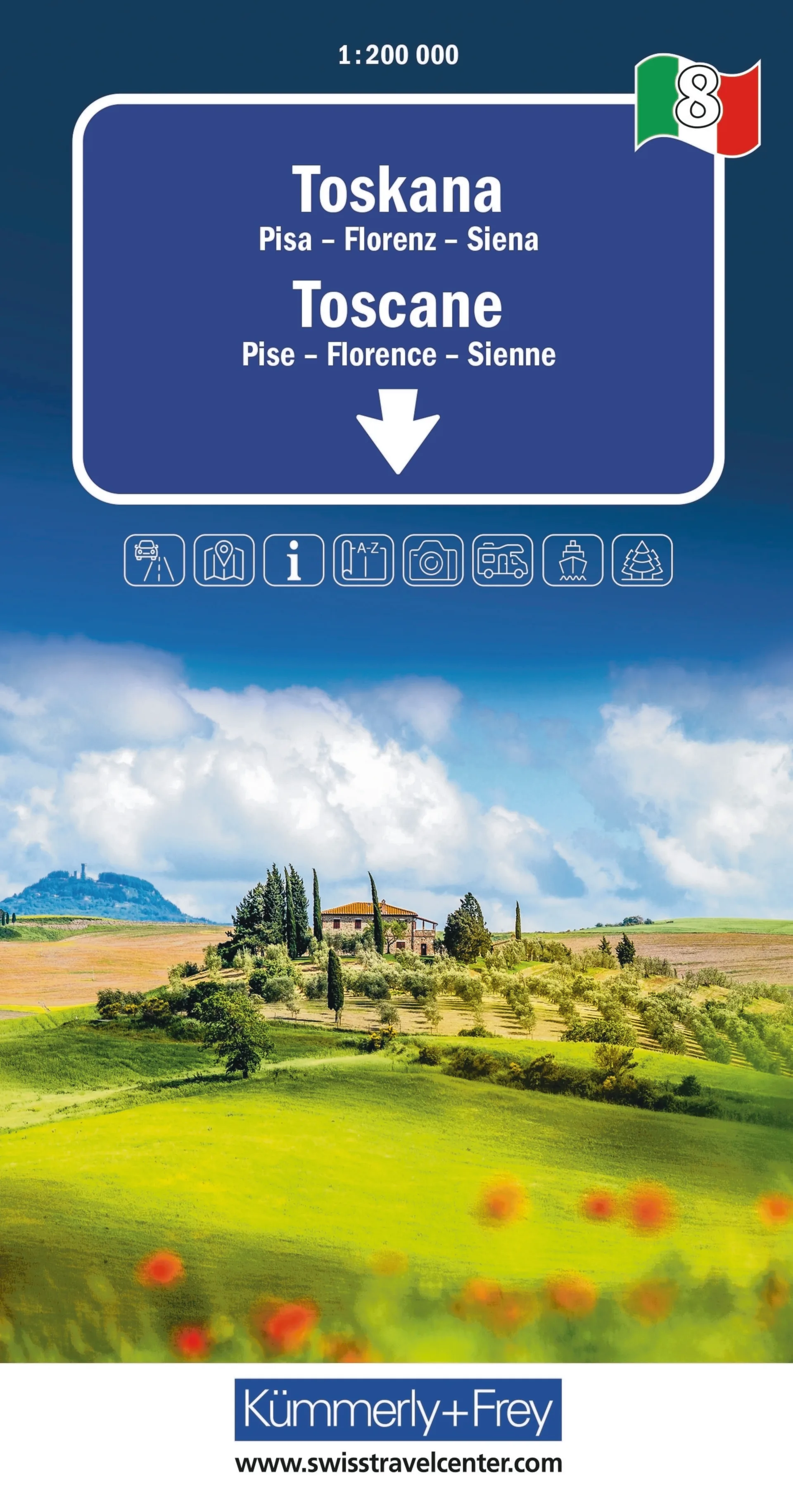 Toskana Nr. 08 Regionalstrassenkarte 1:200 000