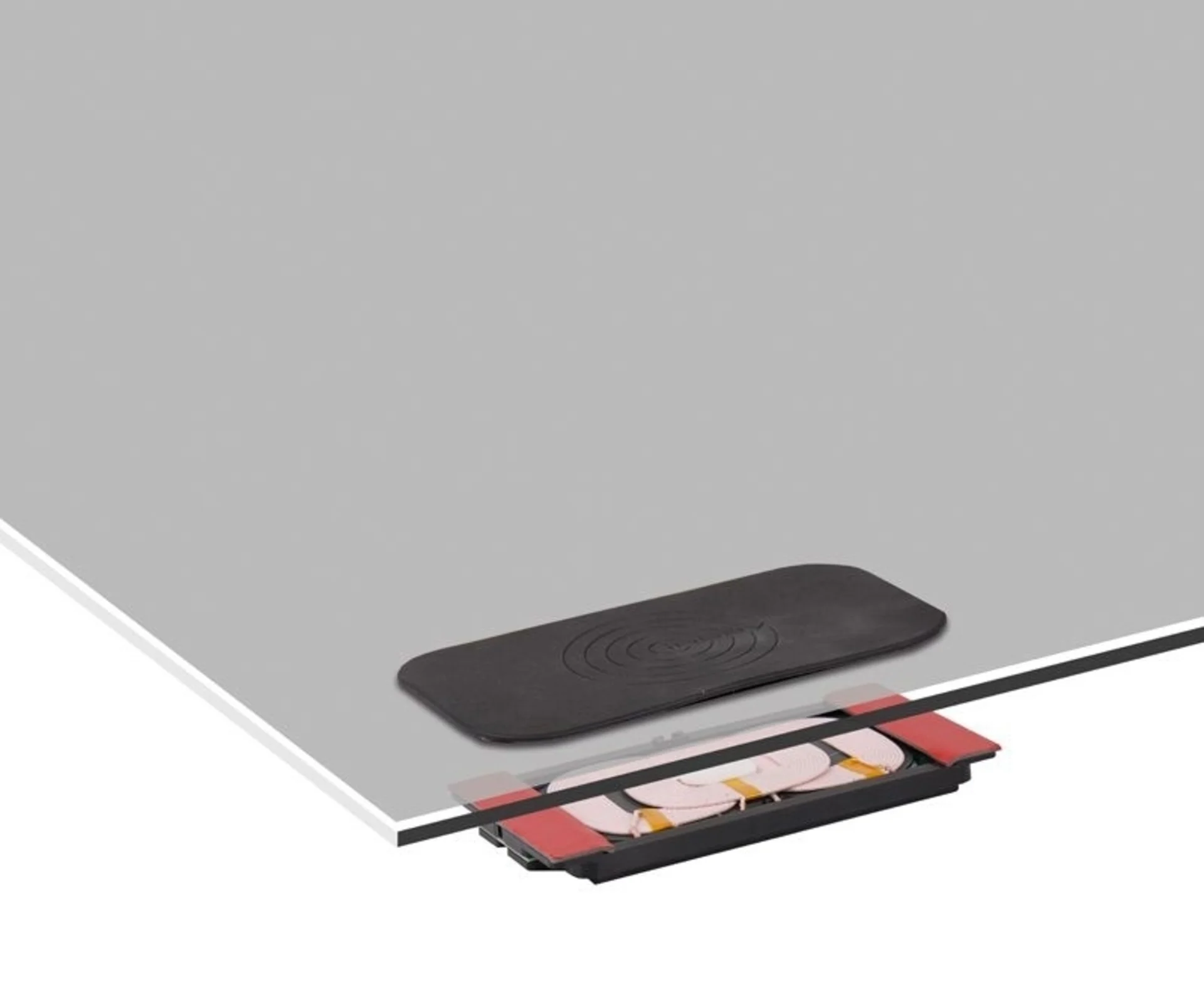 Induktive Lade-Einheit in Schwarz mit Antirutsch-Pad und LWL-Kit - Kabelloses Laden