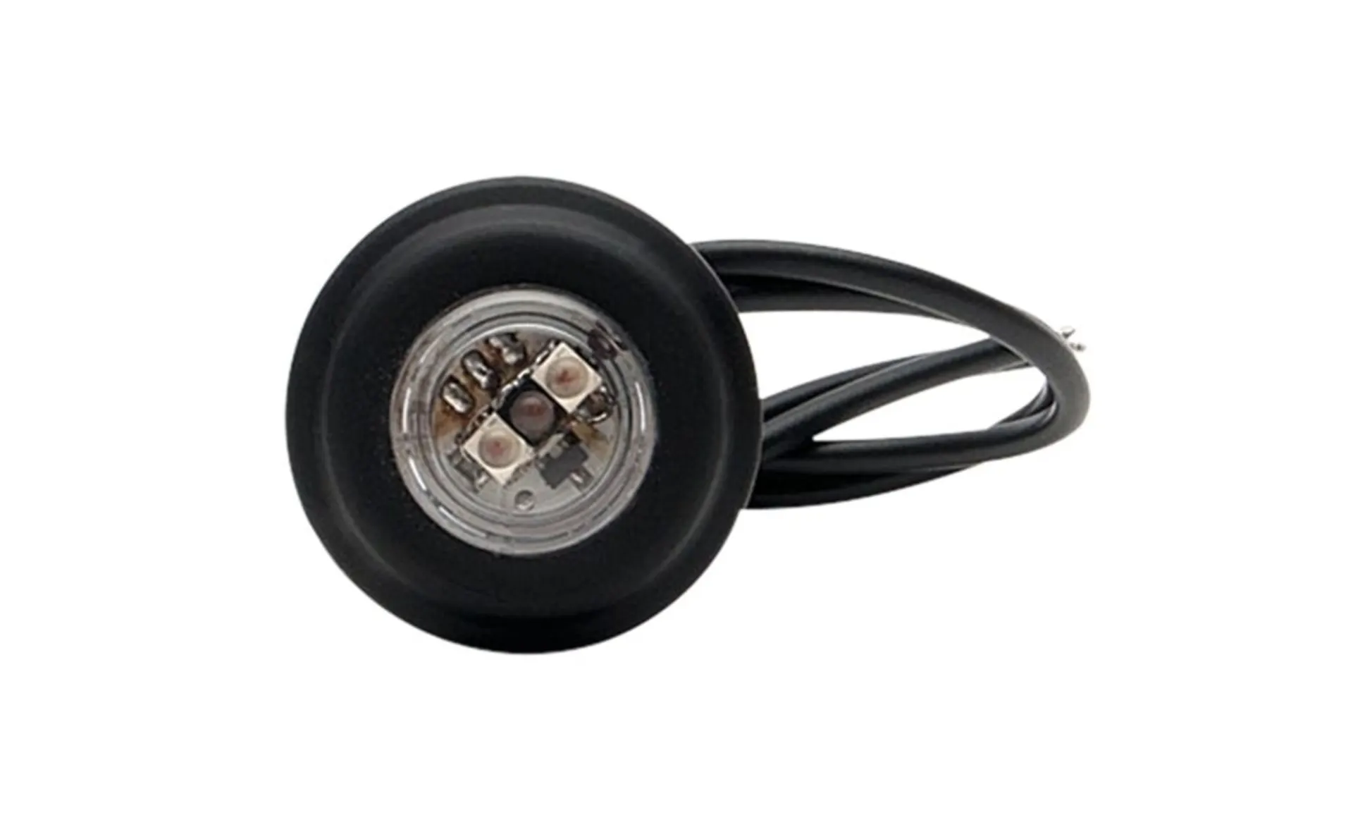 WAS - LED-Seitenmarkierleuchte gelb 12/24V ø 29 x 9.4mm, Kabel 220mm, IP68