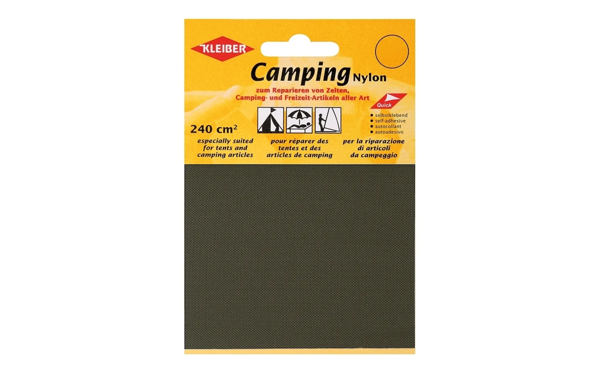 Kleiber Camping Patchs de réparation en nylon Kaki (2 pcs)