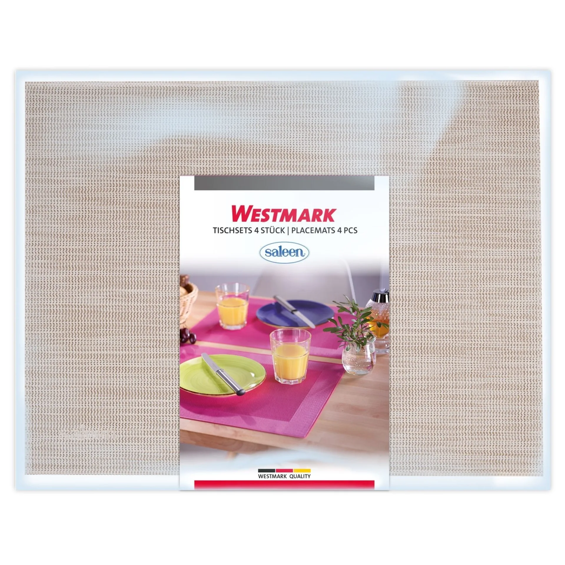 Westmark Uni - Lot de 4 sets de table 42 x 32 cm beige et blanc