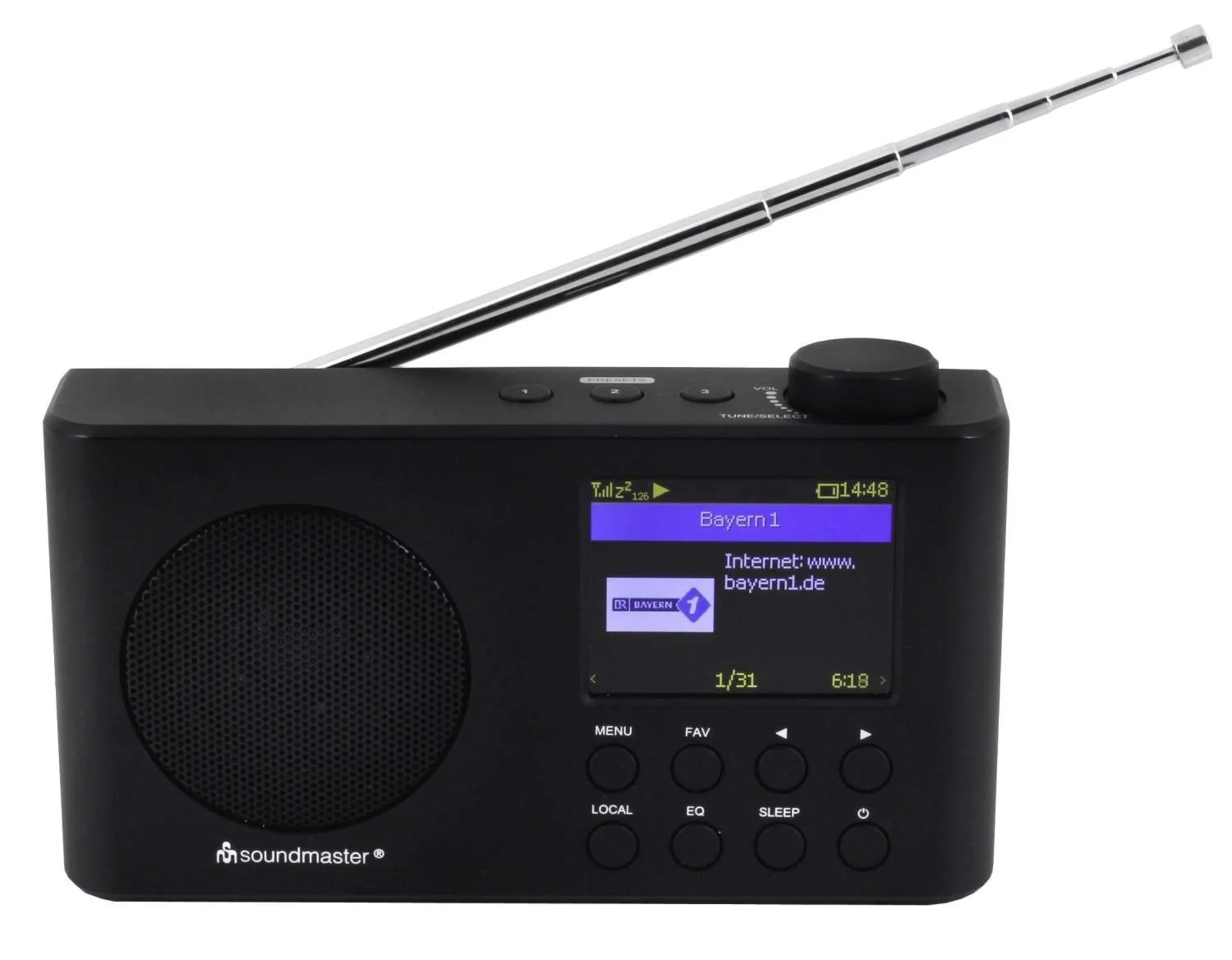 Soundmaster IR6500SW Portables Akku Internetradio mit Farbdisplay schwarz