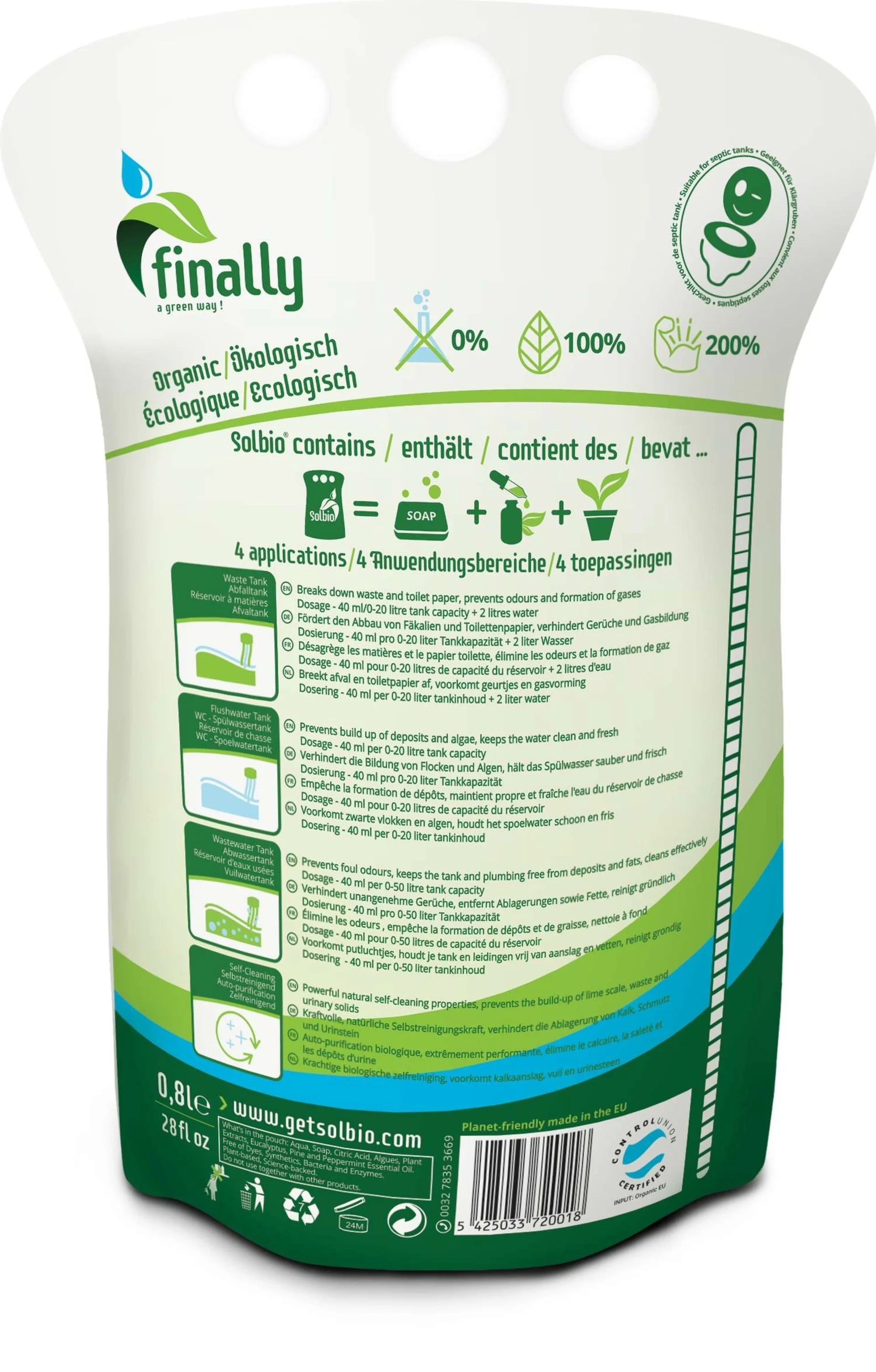 Solbio Original Biologische Sanitärflüssigkeit 0,8 L