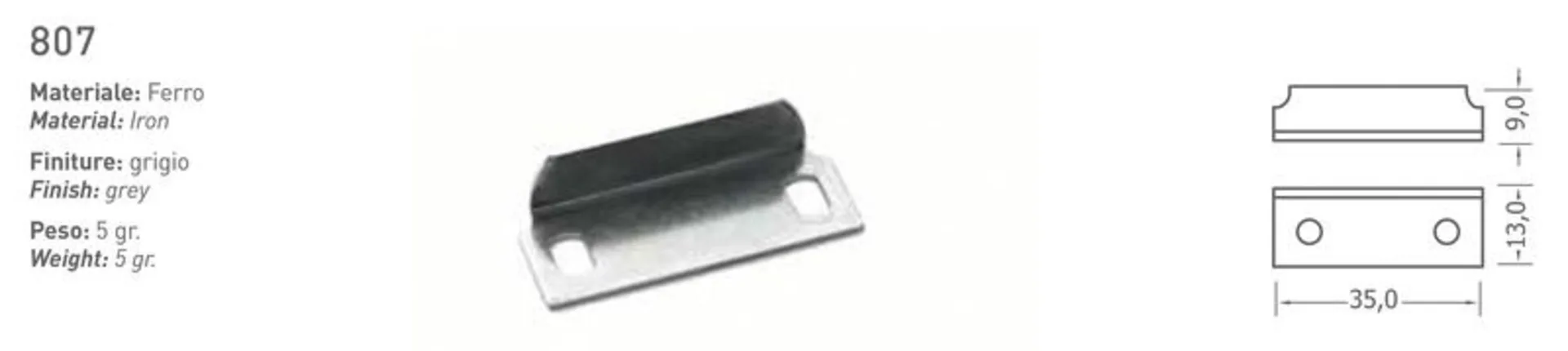 Metall-Schliessblech 35x13x9mm