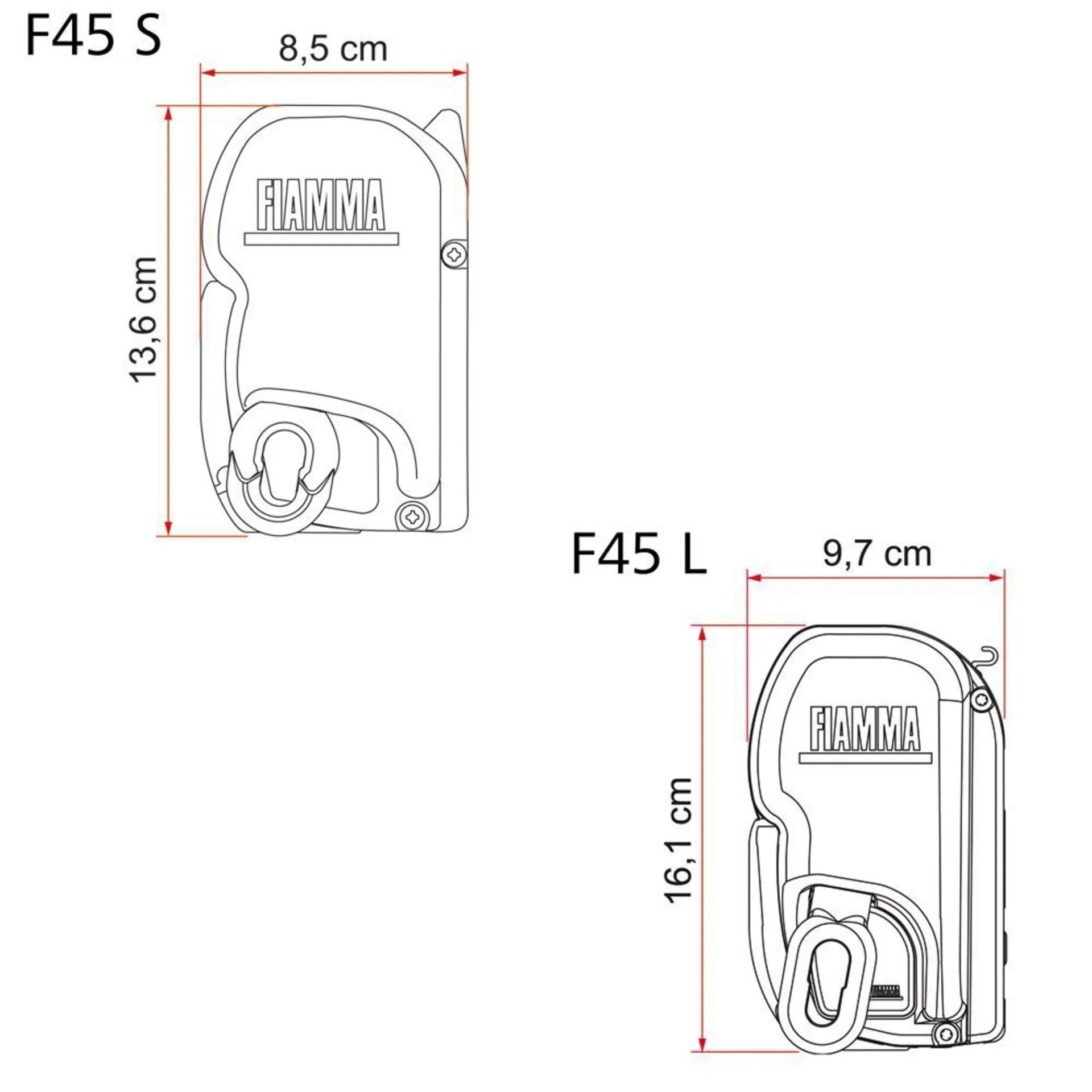 Fiamma F45s 375 Wandmarkise Gehäusefarbe Polar White Tuchfarbe Royal Grey 375 cm