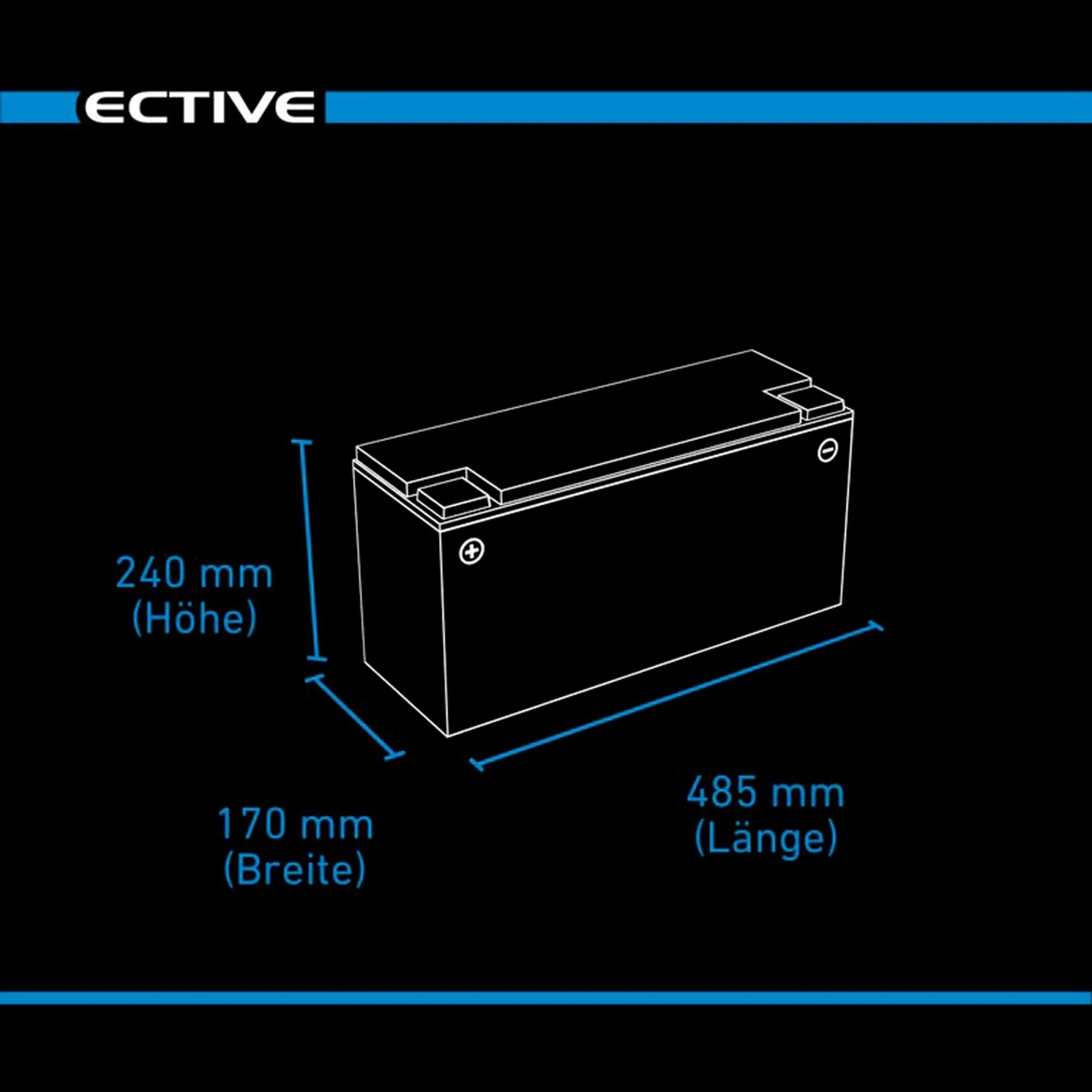 Ective LC 200L BT 12 V LiFePO4 Lithium Versorgungsbatterie 200 Ah