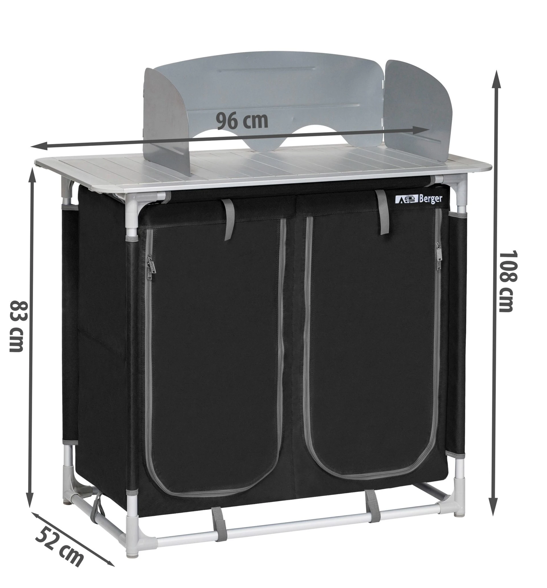 Berger Küchenbox 4 Fächer schwarz