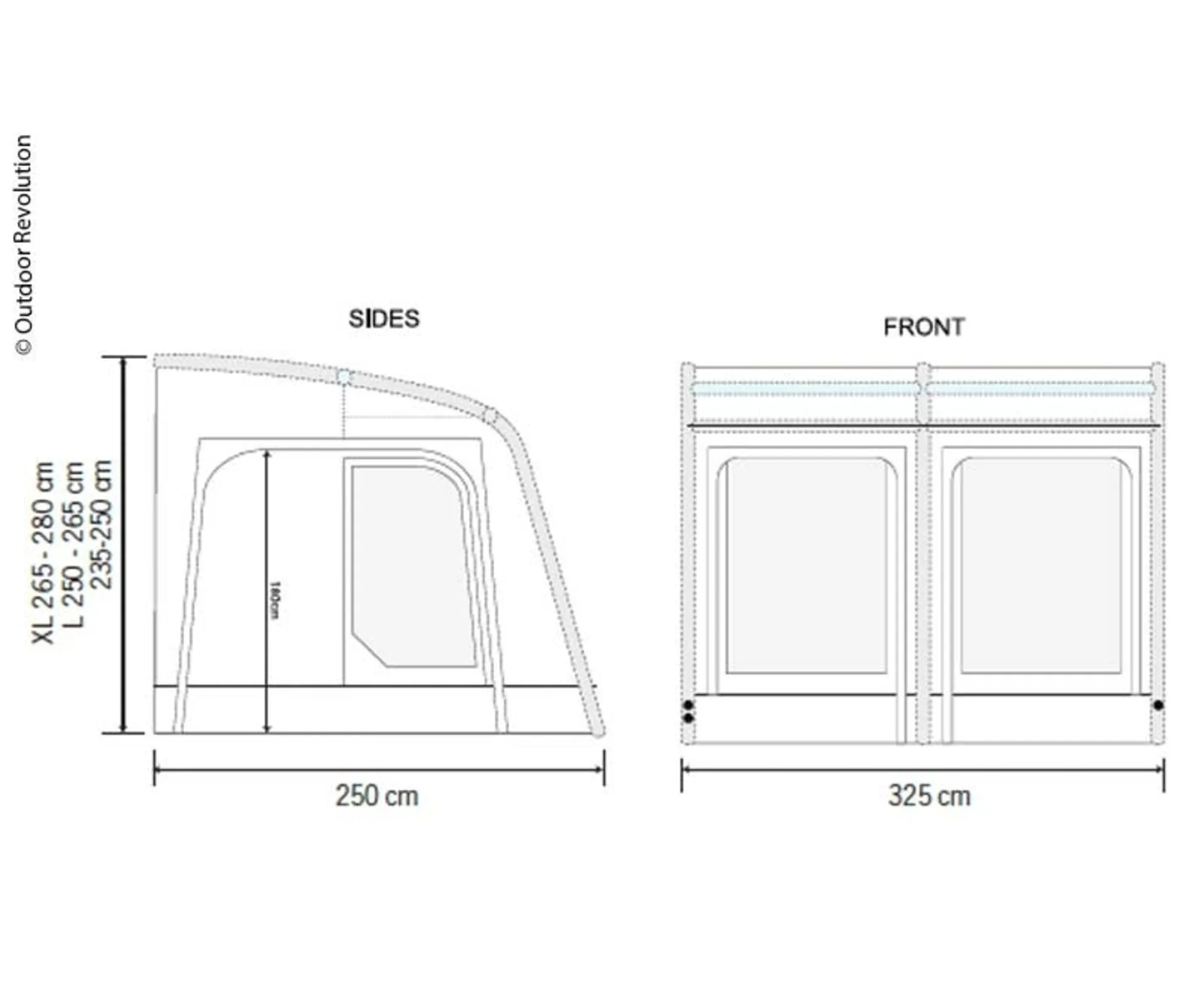Aufblasbares Caravan Teilzelt E-Sport Air 325 XL