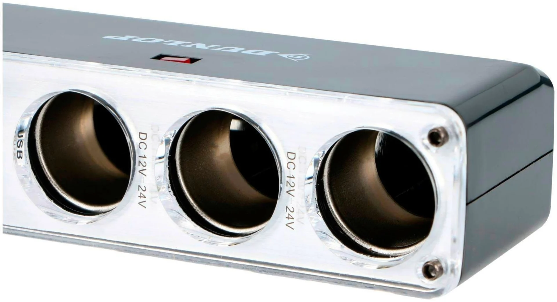 Dunlop prise triple 12/24 V avec 2 x USB
