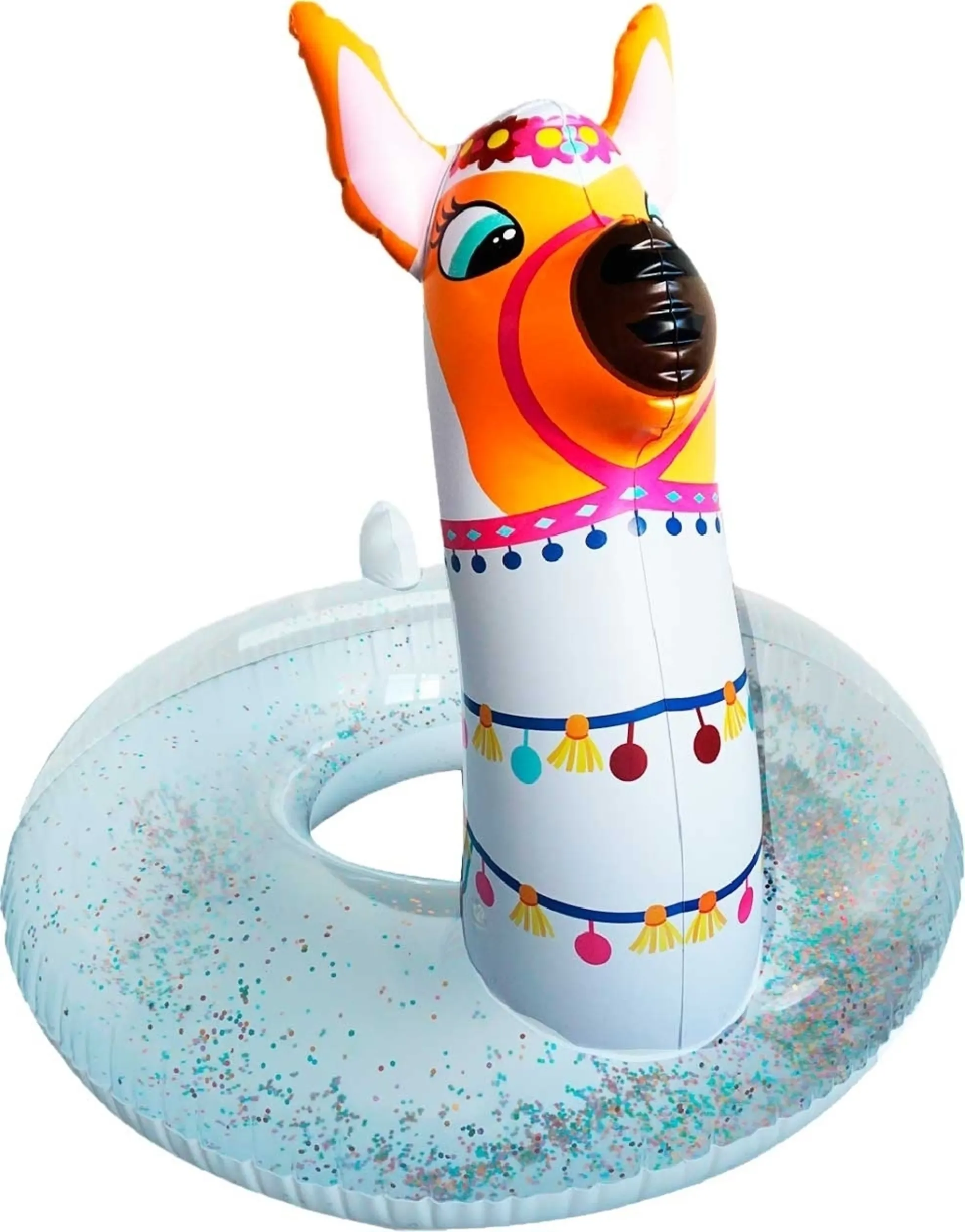 Meori Lama Konfetti Schwimmreifen glitzernd