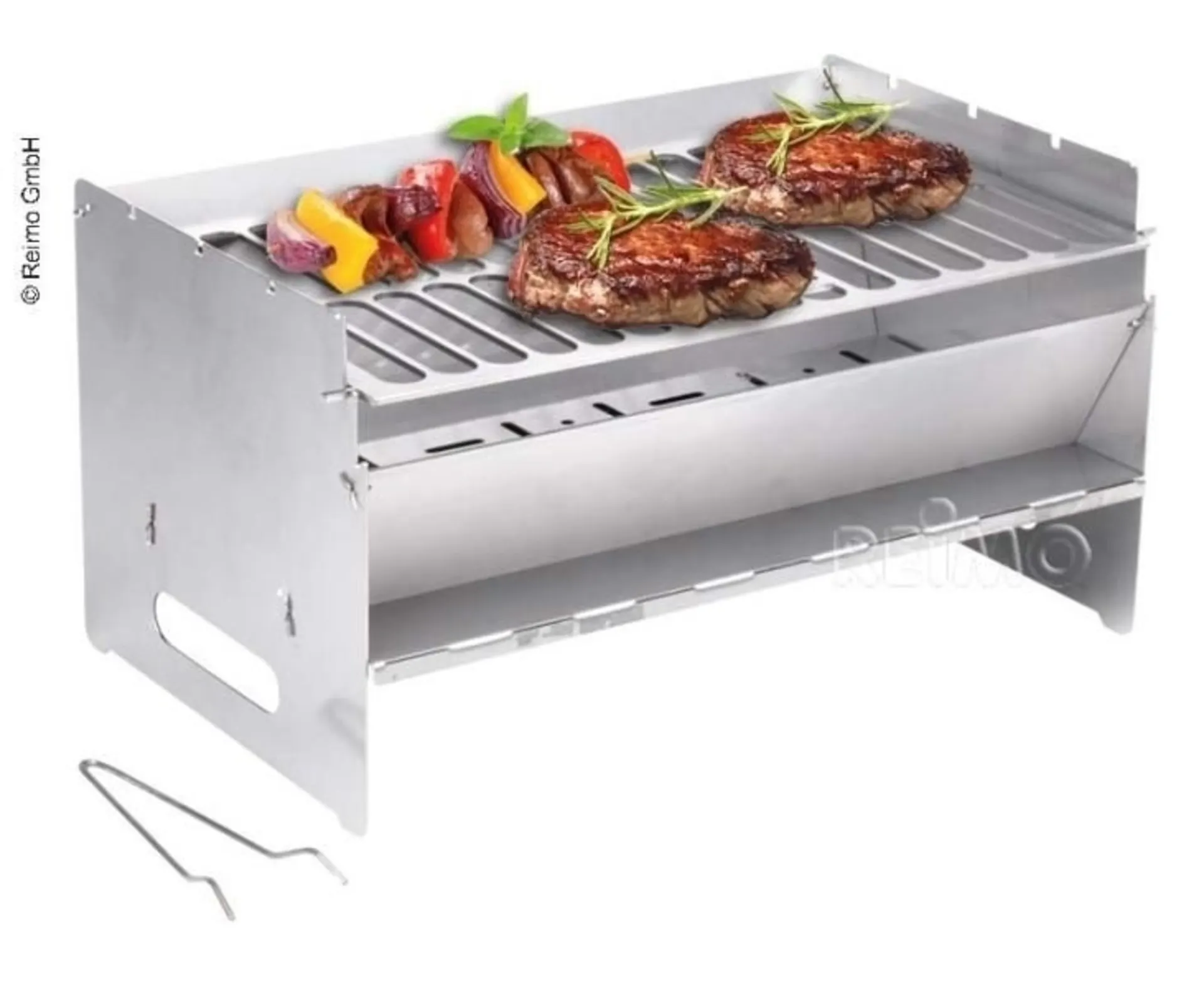 mobiler steckbarer Grill 250x400x220mm, Edelstahl