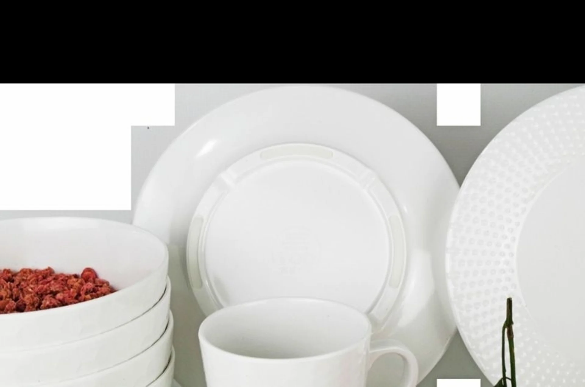 Gimex Royal Edelweiss Antislip Set de vaisselle en mélamine 16 pcs.