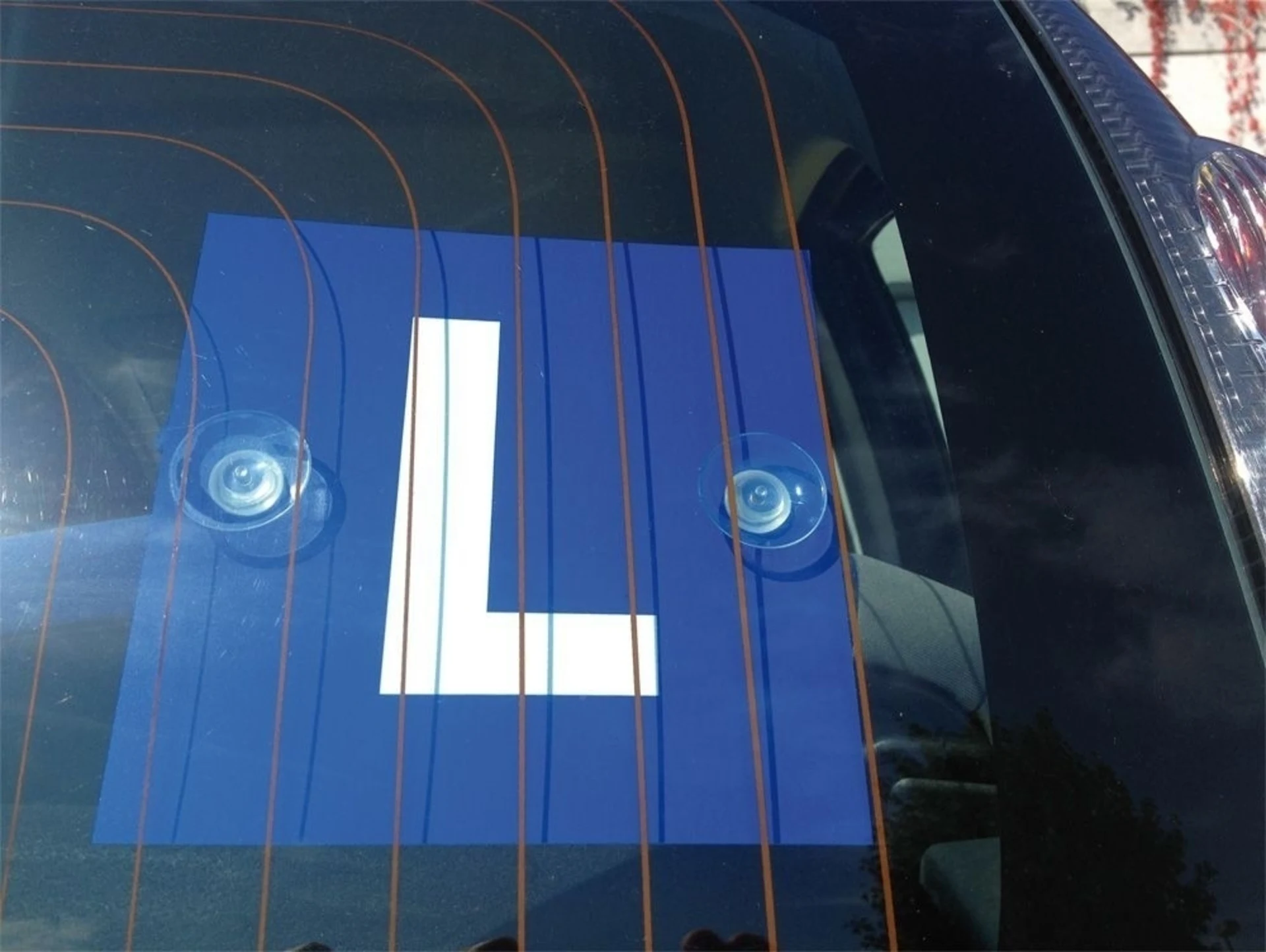 L-Schild mit Saugnapfbefestigung für PKW 160 x 160mm