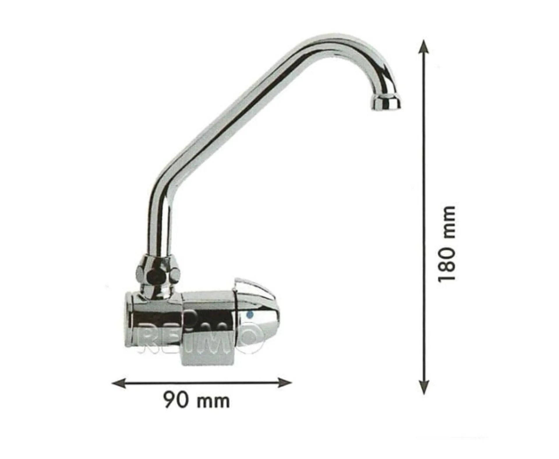 Einhebelmischer mit klapp- und schwenkbarem Auslauf für Waschbecken