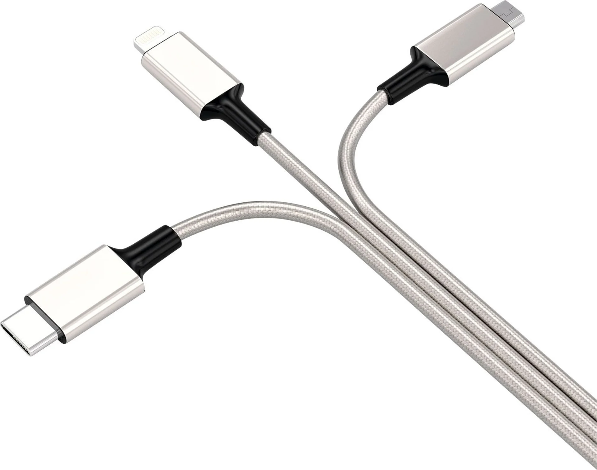 Berger 3-in-1 USB-Ladekabel zu Micro-USB / Lightning / USB-C 1,2 m