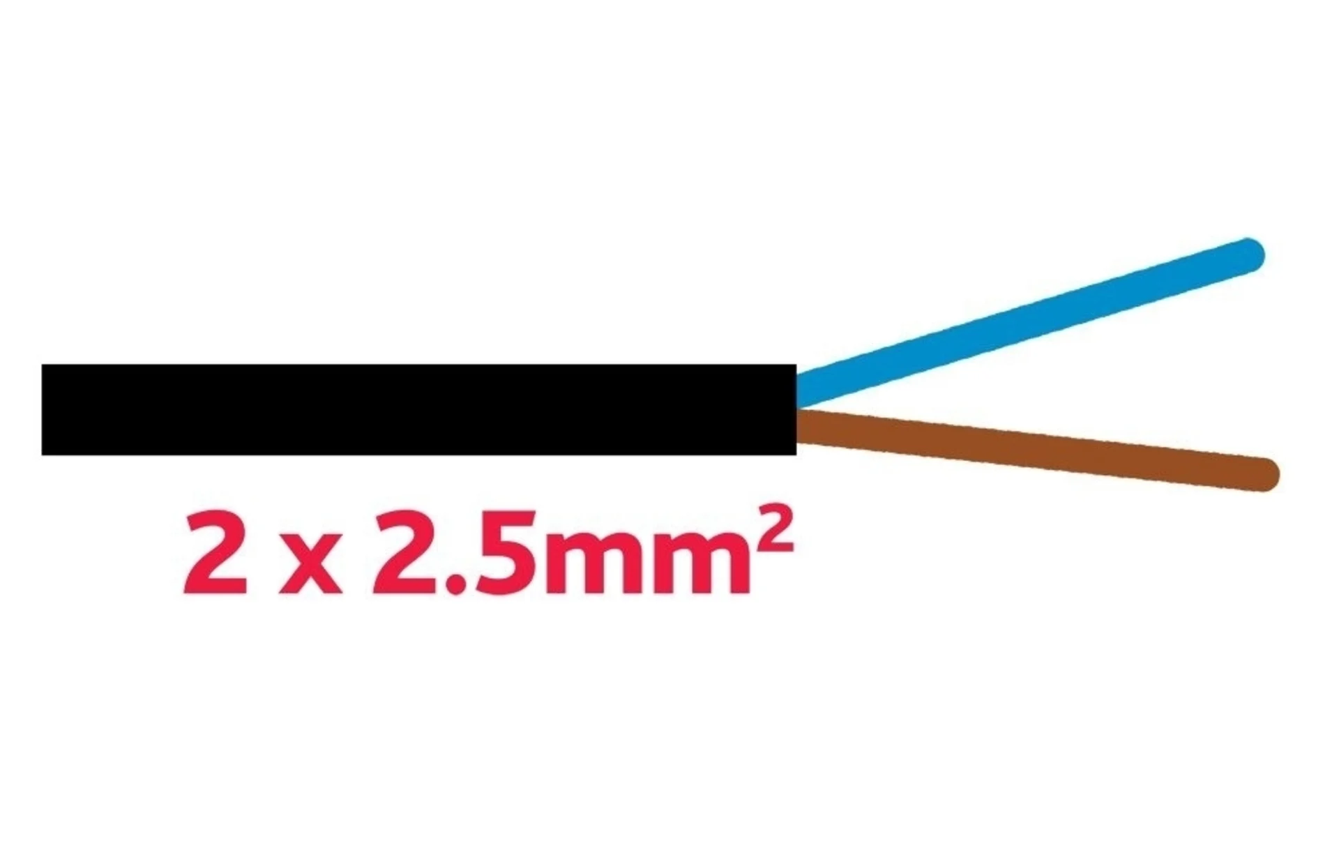 TD-Kabel 2x2.5mm schwarz Aderfarben blau/braun, Aussenmantel schwarz