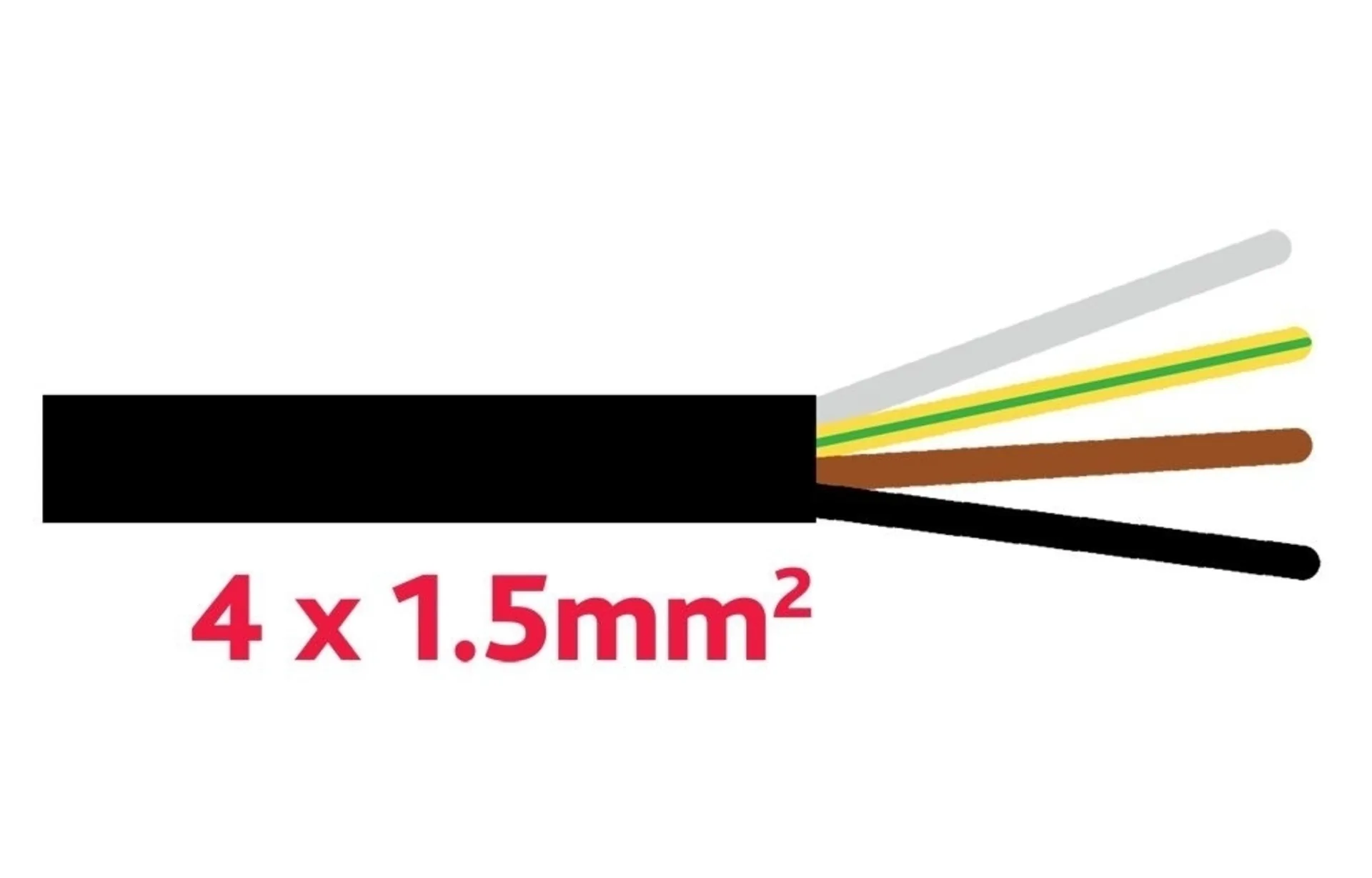 SGF Câble de remorque 4x1.5mm noir SGF Câble de remorque 4x1.5mm noir