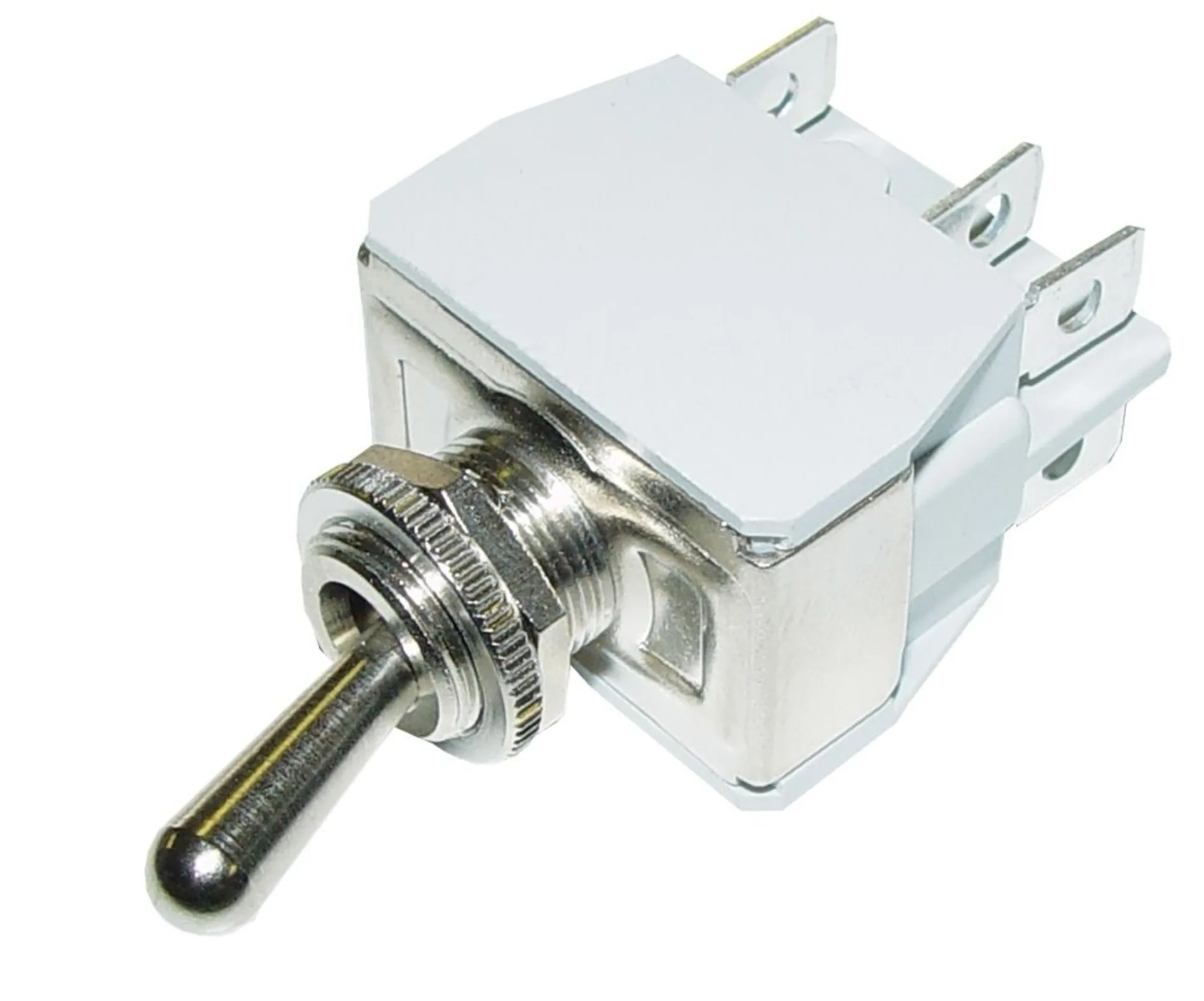 Doppel-Umschalter Metallhebel on-on 15 A 1 - 2 (2x) 12 V -15 A 24 V -10 A ø 12 mm 6.3