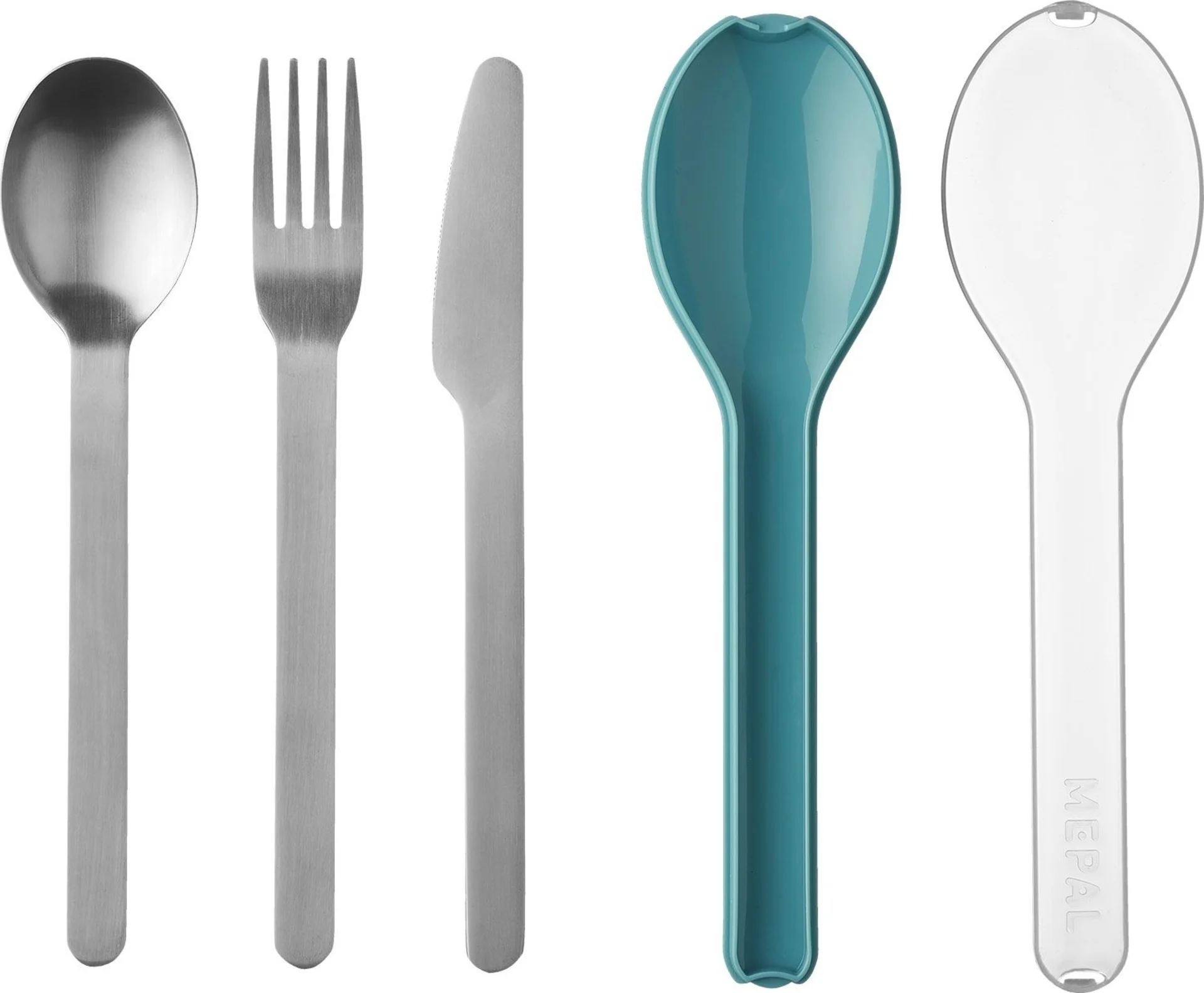 Mepal Ellipse Edelstahl Besteck Set inkl. Schutzhülle 3-tlg. Nordic Green