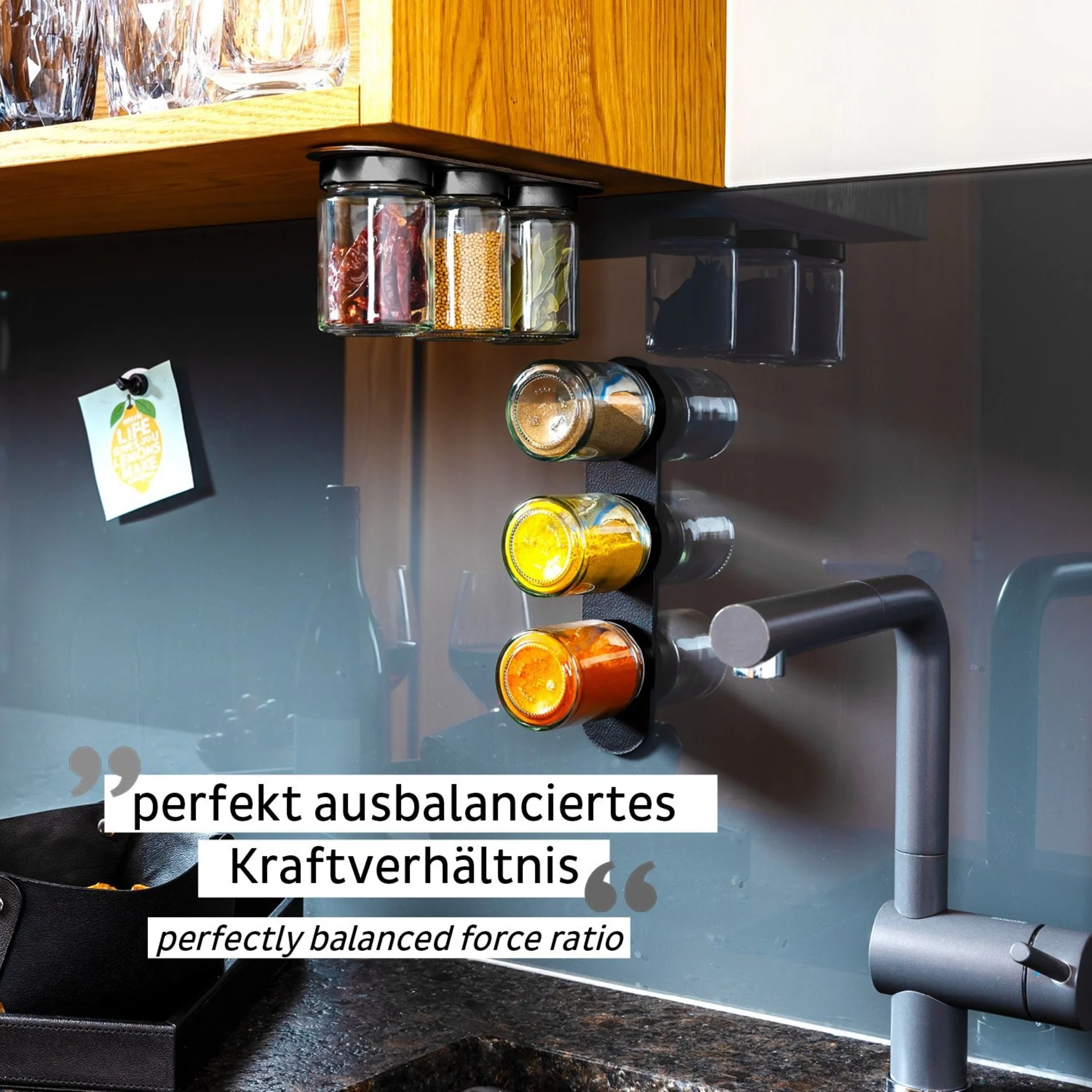 silwy® Pots magnétiques d'épicerie fine BLACK &amp; CLASSY (192 ml)