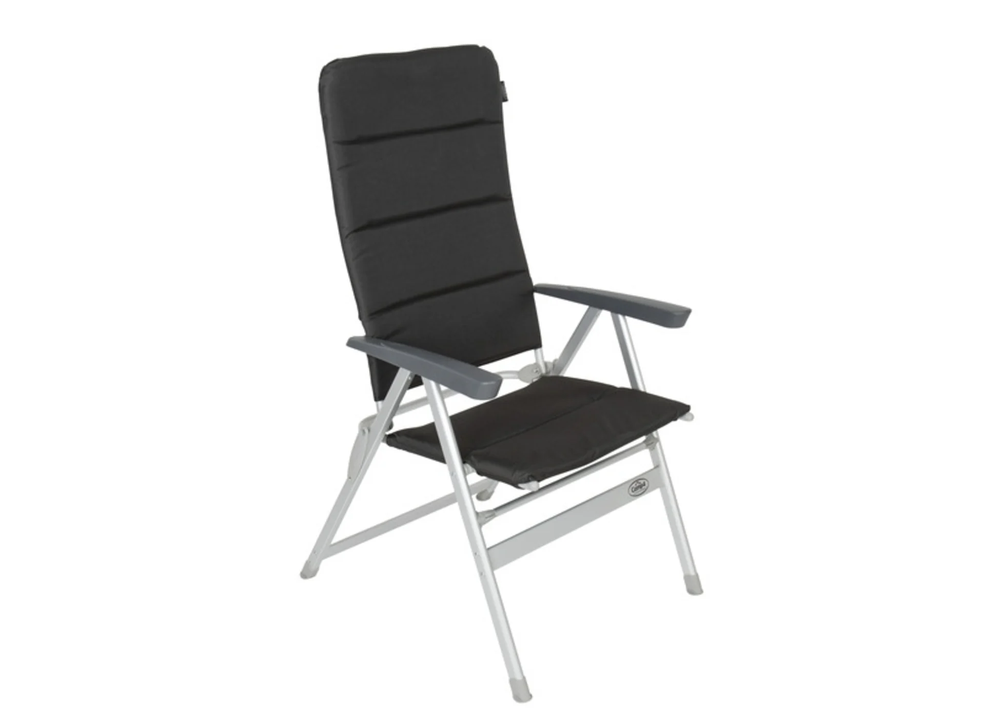 Fauteuil de camping Grenoble DeLuxe - noir/argenté