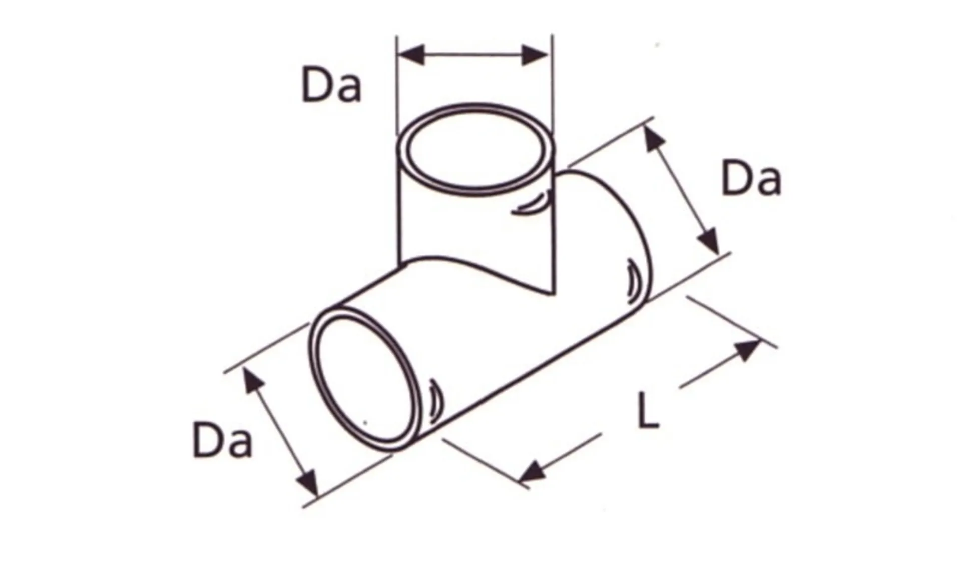 Pièce en T pour le raccordement des tuyaux pour les chauffages diesel Webasto (60mm)