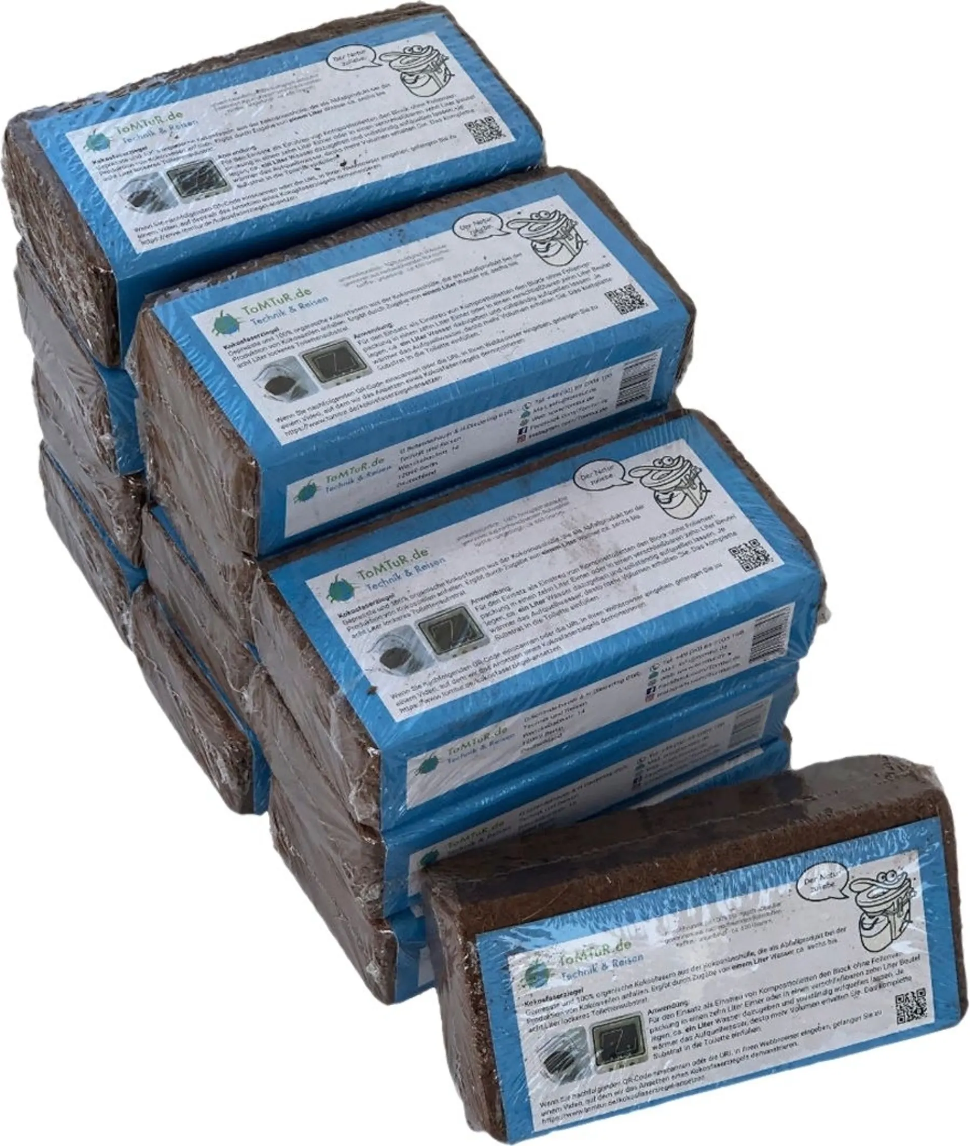 Briques en fibre de coco Tomtur Grand format, lot économique