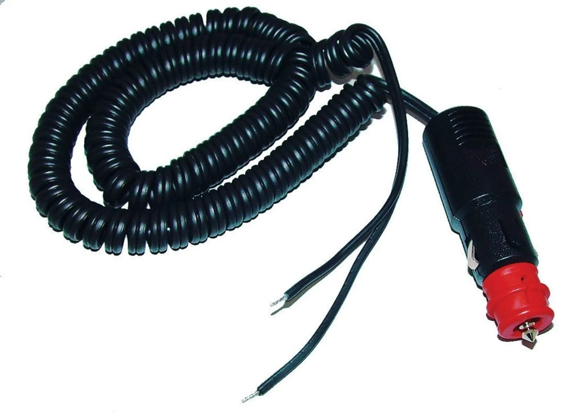 Spiral-Flachkabel 2x0.75mm2, max. 3.0m 8A, mit Stecker und Sicherung