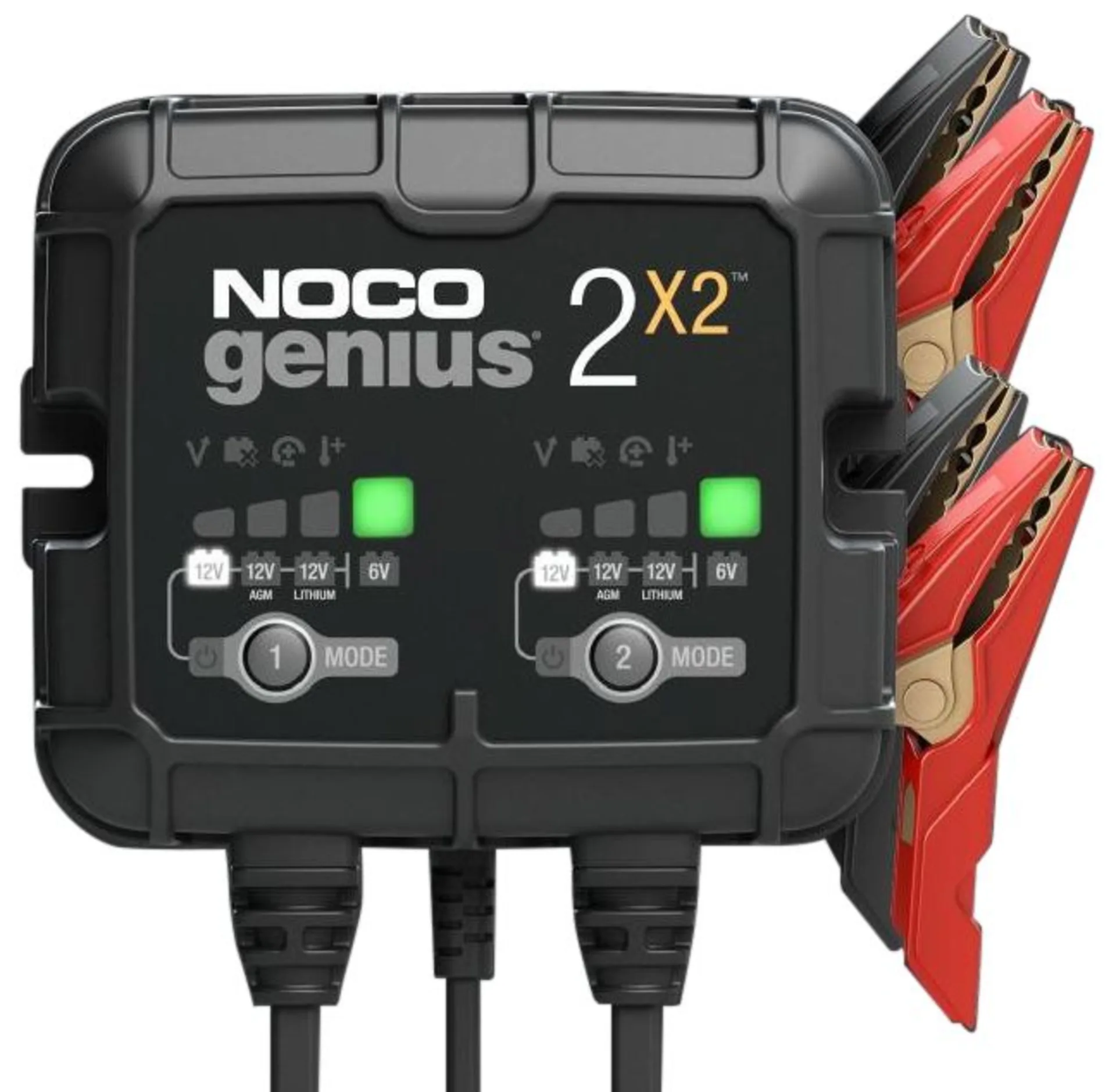 NOCO - Batterieladegerät 2 x 2 A / 6-12 V 132 x 114 x 48 mm, auch für Lithium-Batterien